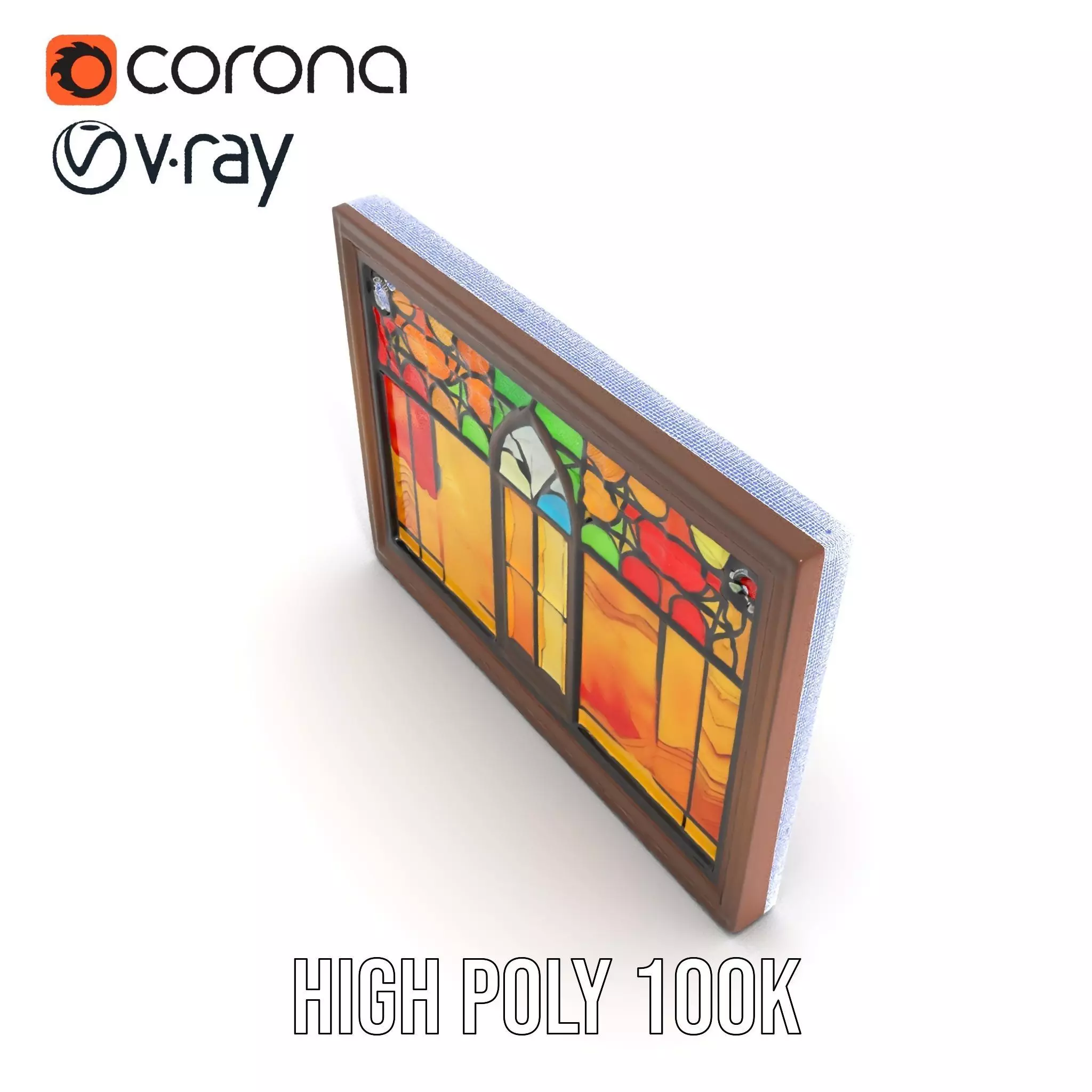 Vibrant Stained Glass Window model pack Low-poly 3D model_31