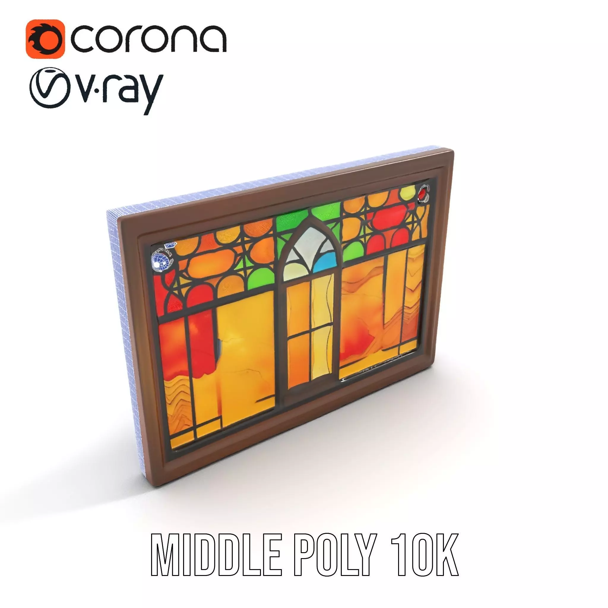 Vibrant Stained Glass Window model pack Low-poly 3D model_19