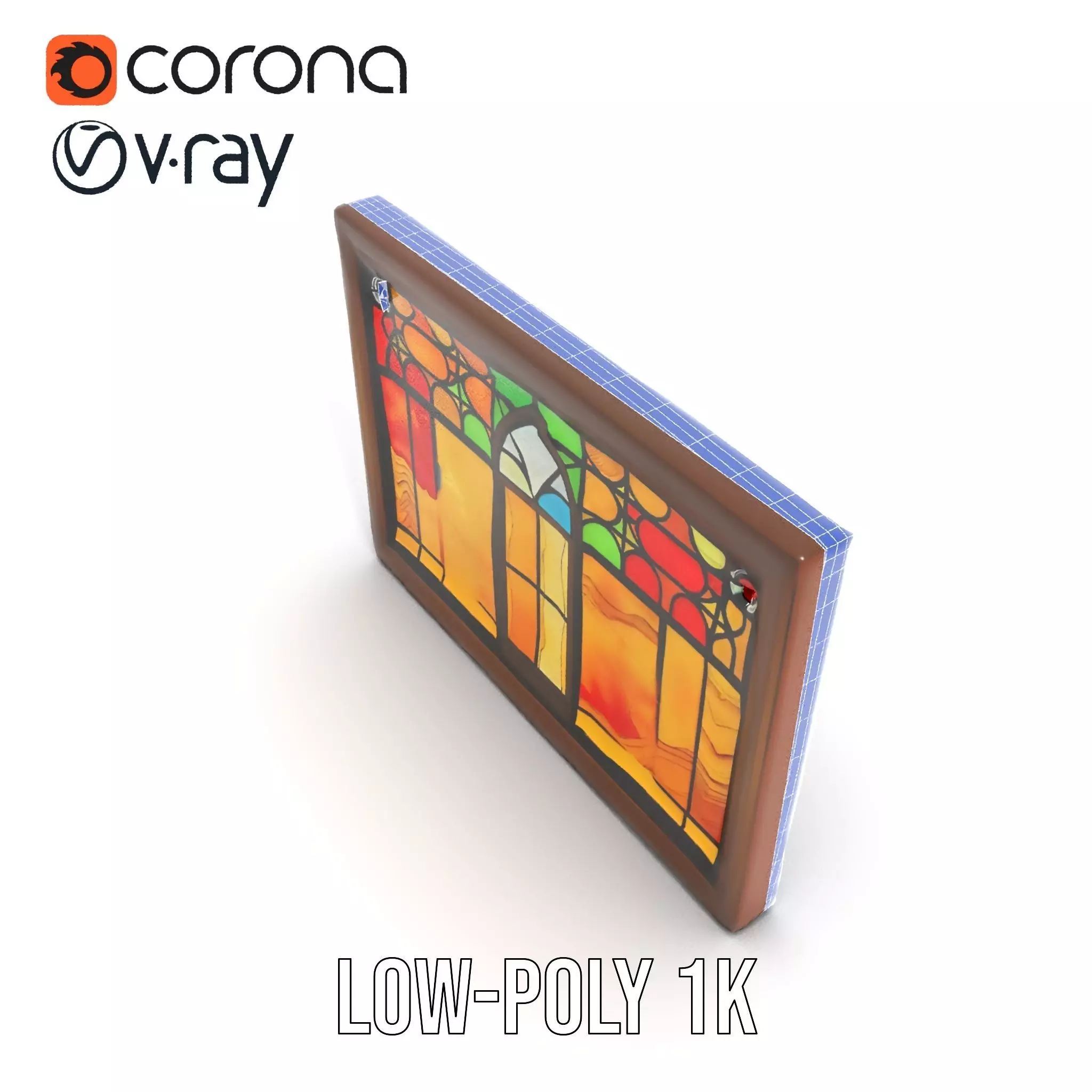 Vibrant Stained Glass Window model pack Low-poly 3D model_30