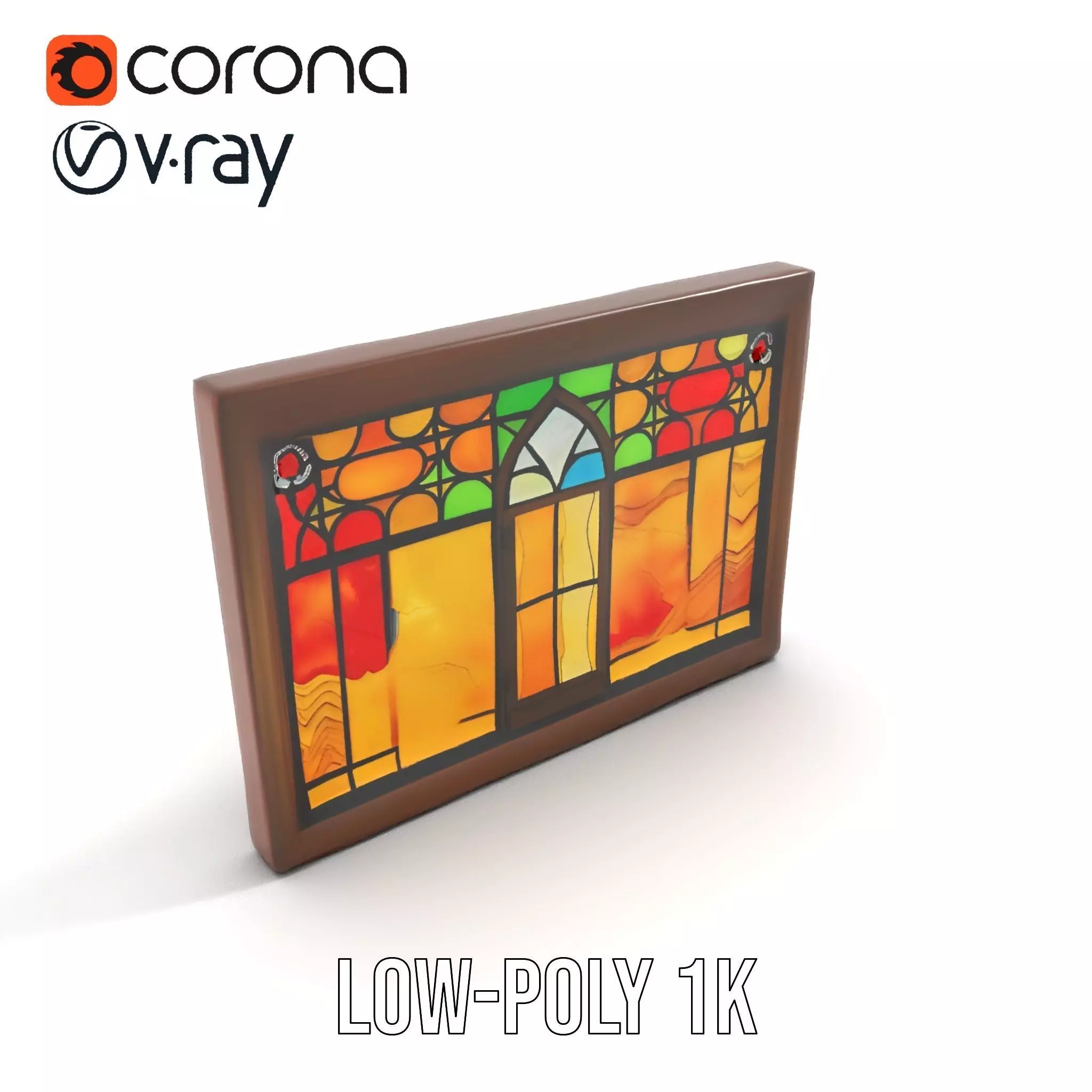 Vibrant Stained Glass Window model pack Low-poly 3D model_17