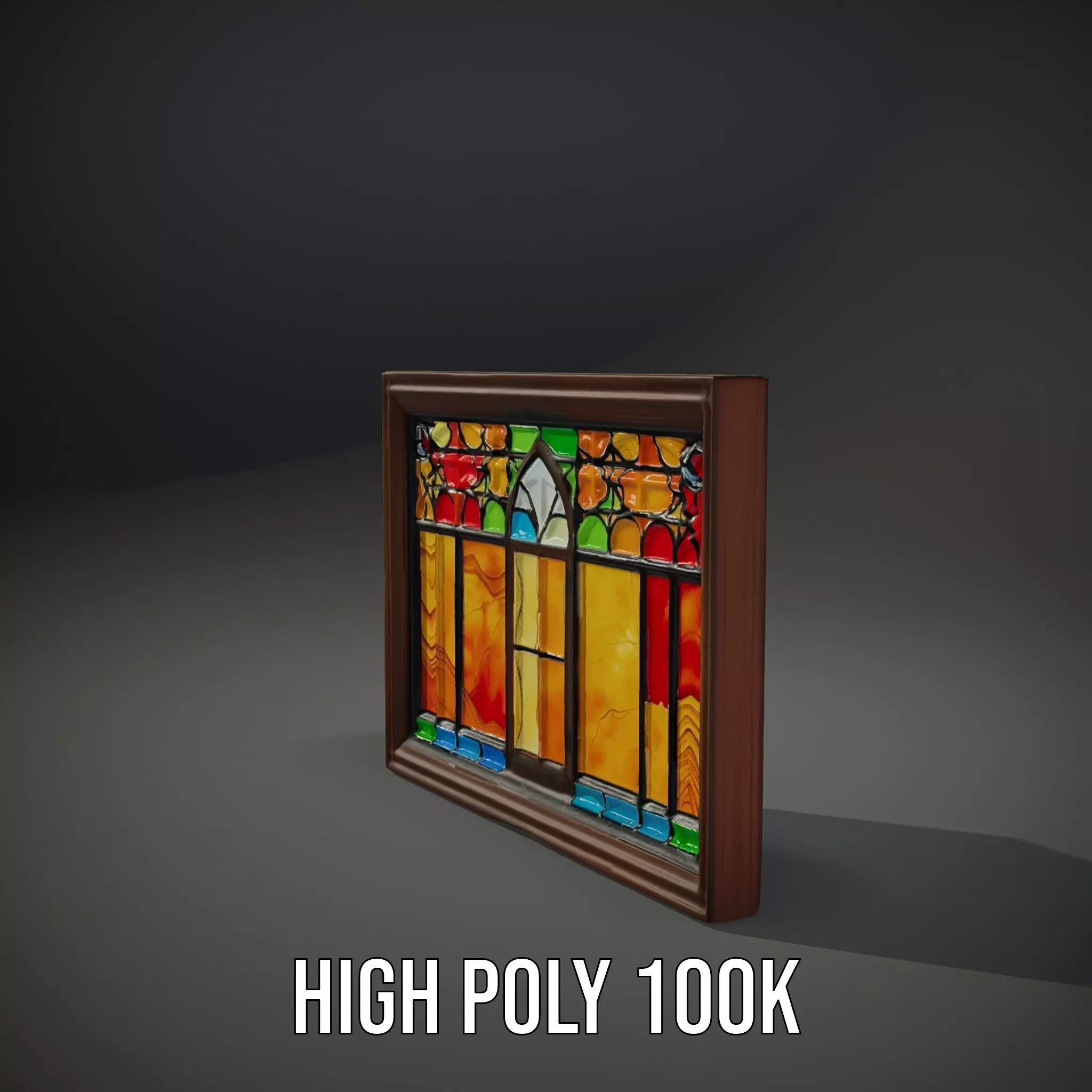 Vibrant Stained Glass Window model pack Low-poly 3D model_8