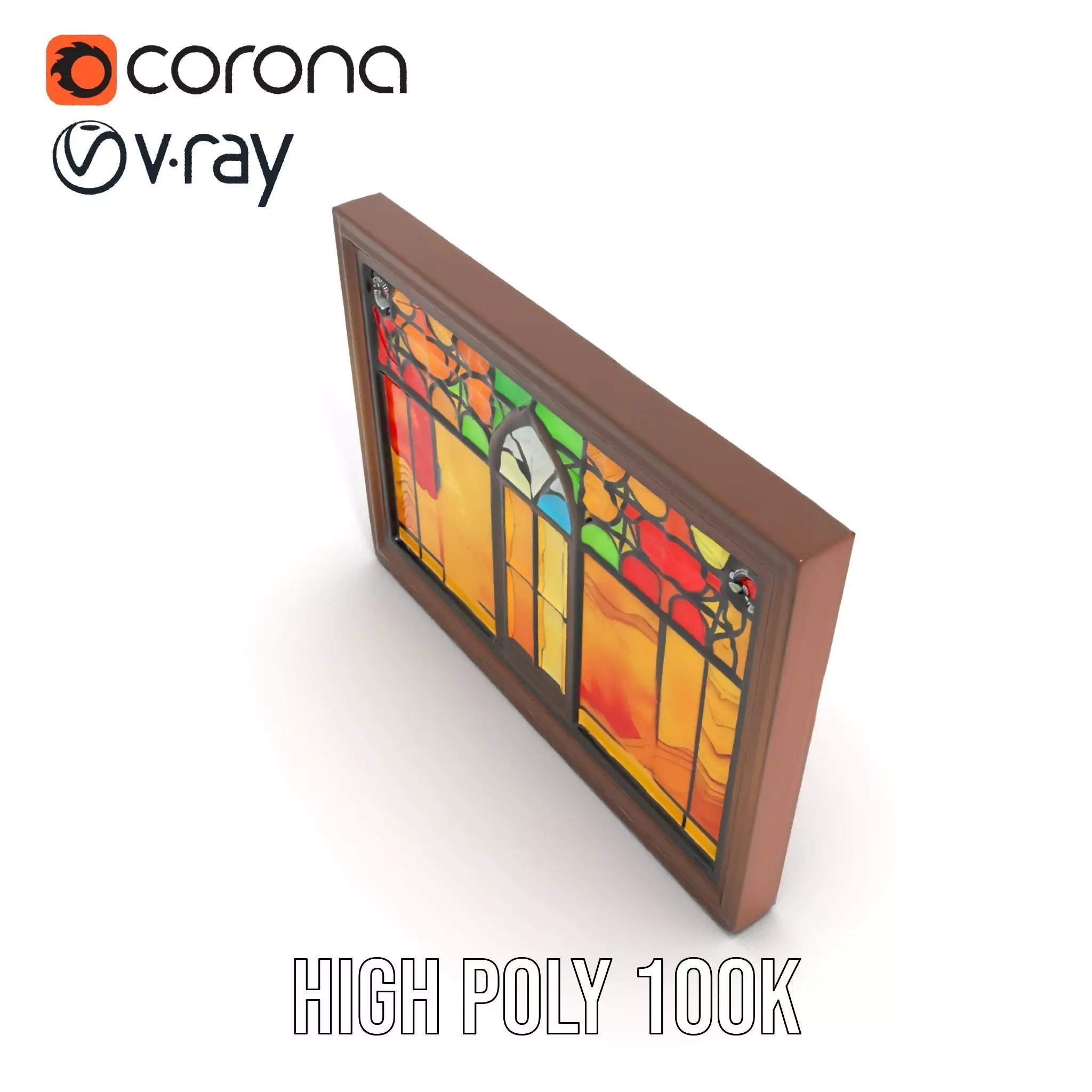 Vibrant Stained Glass Window model pack Low-poly 3D model_15