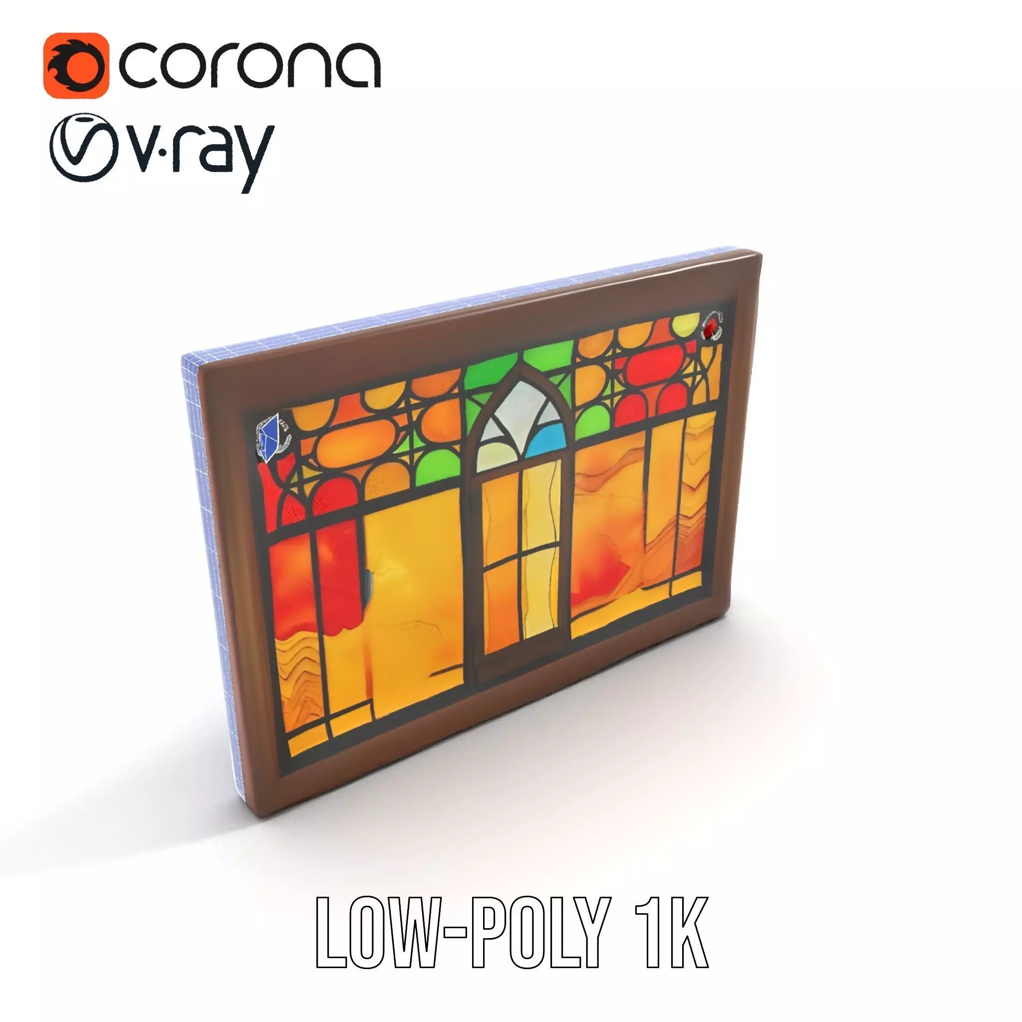 Vibrant Stained Glass Window model pack Low-poly 3D model_25