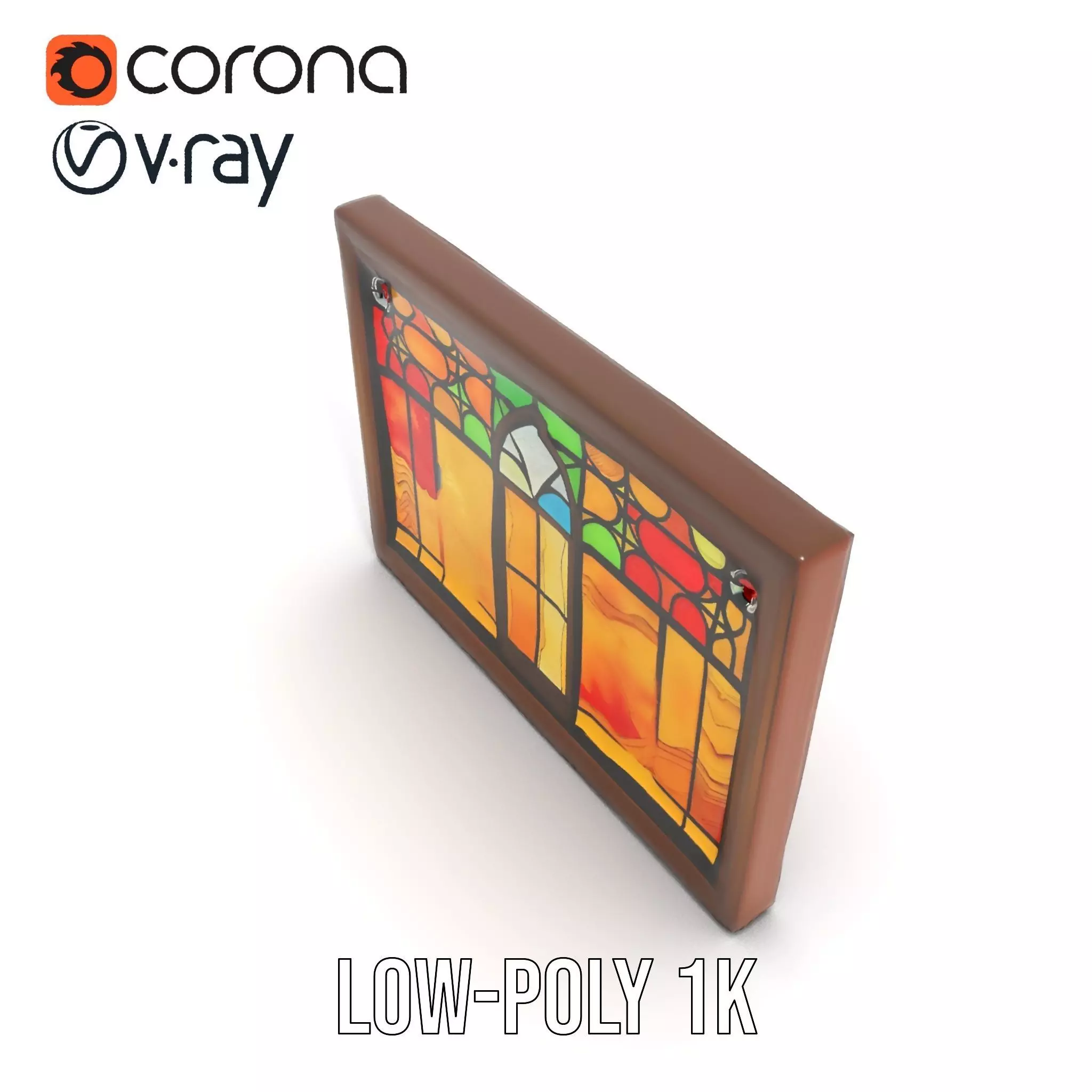 Vibrant Stained Glass Window model pack Low-poly 3D model_9