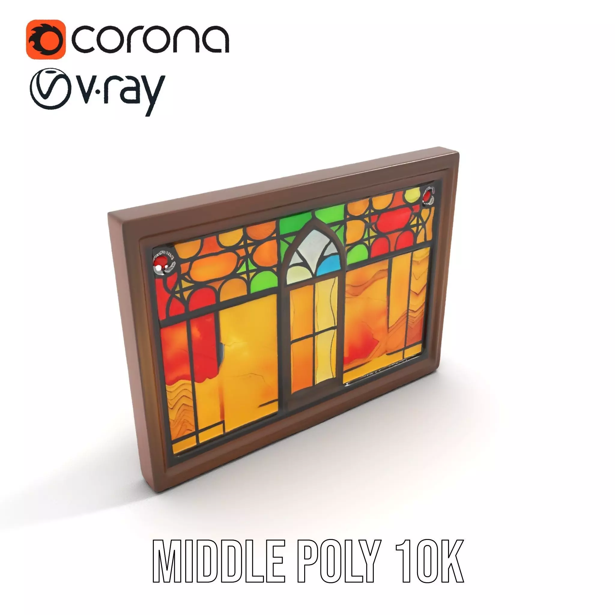 Vibrant Stained Glass Window model pack Low-poly 3D model_13