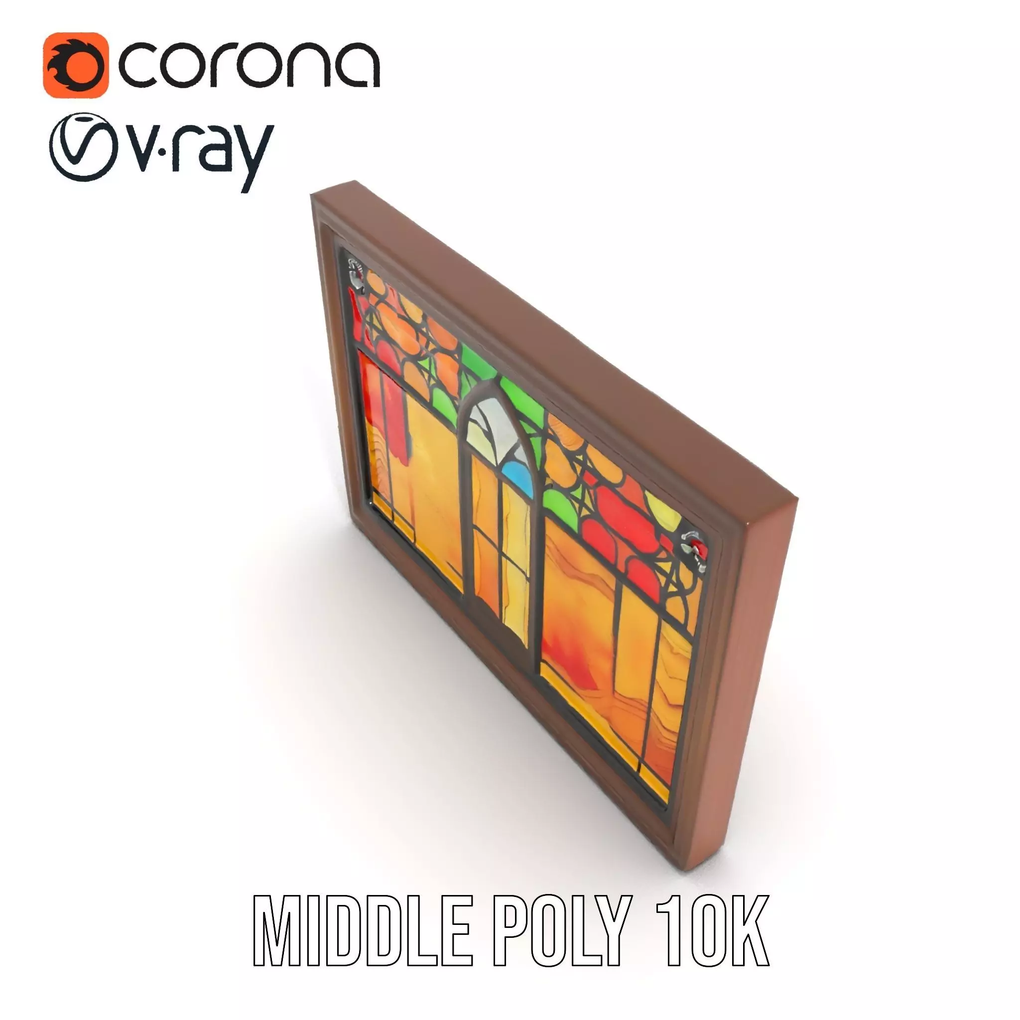 Vibrant Stained Glass Window model pack Low-poly 3D model_11