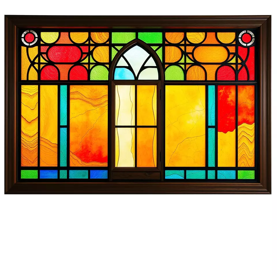 Vibrant Stained Glass Window model pack Low-poly 3D model_2