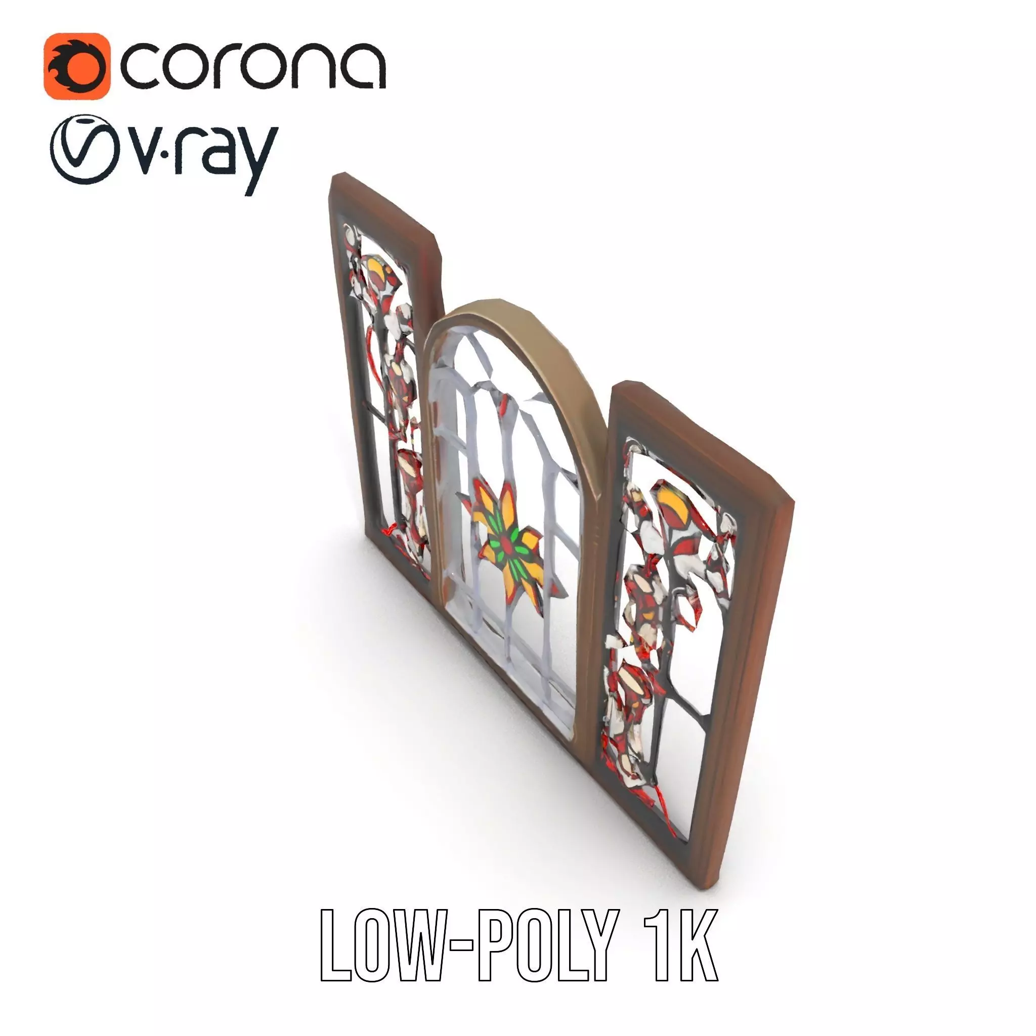 Vibrant Stained Glass Window model pack Low-poly 3D model_22