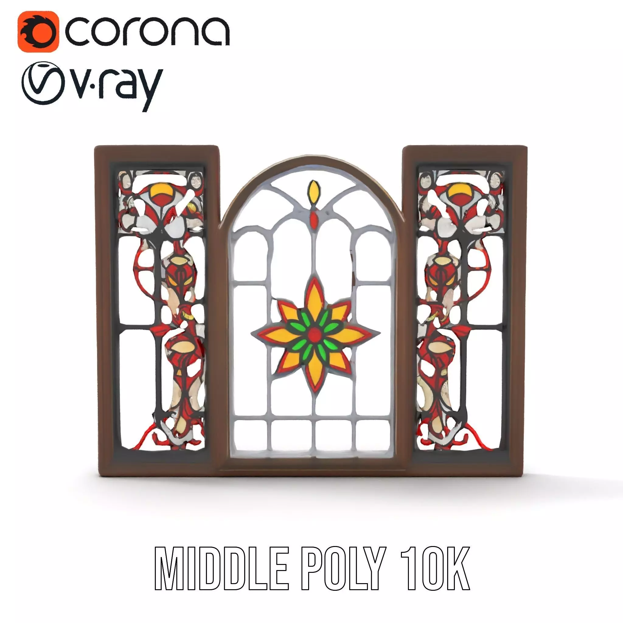 Vibrant Stained Glass Window model pack Low-poly 3D model_18
