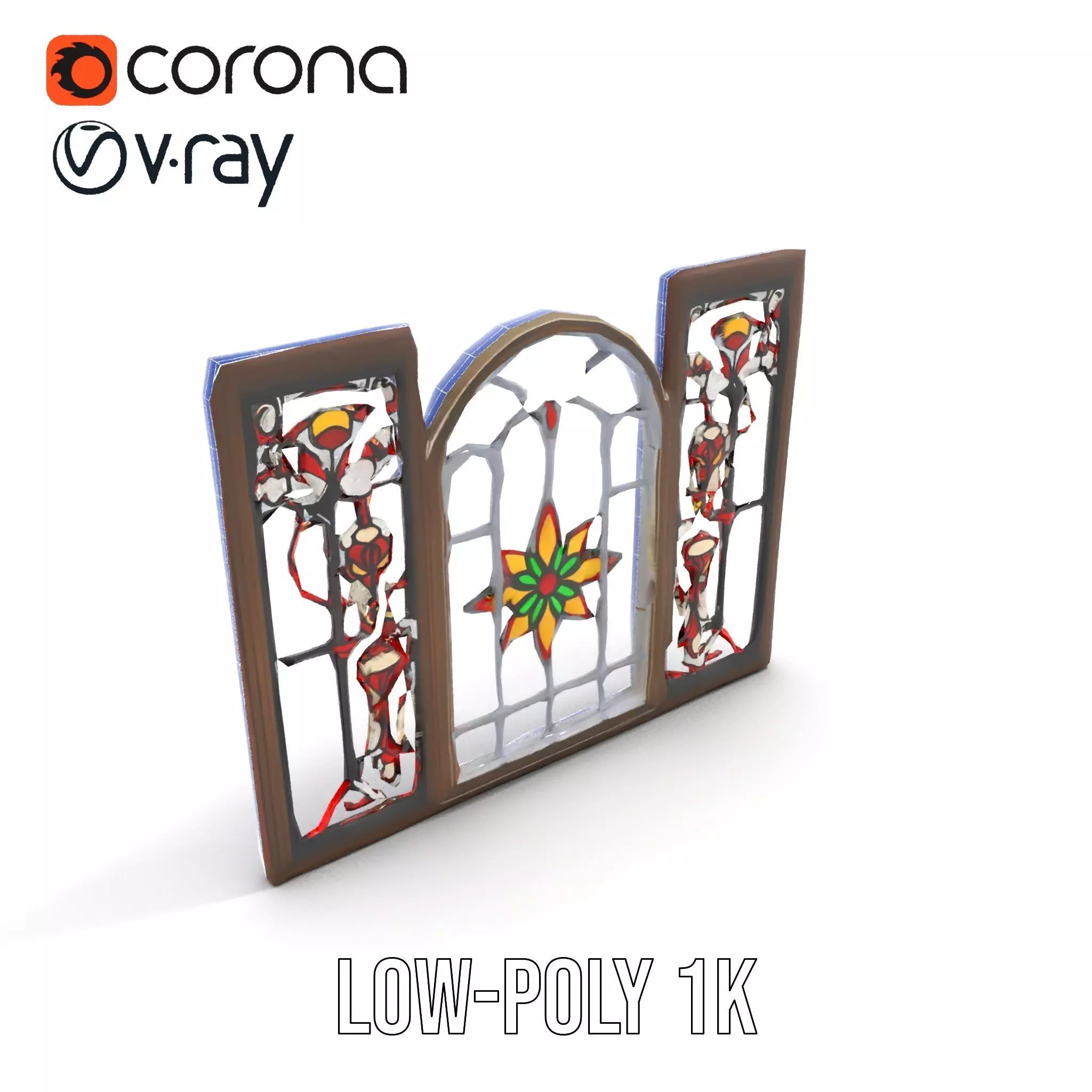 Vibrant Stained Glass Window model pack Low-poly 3D model_14