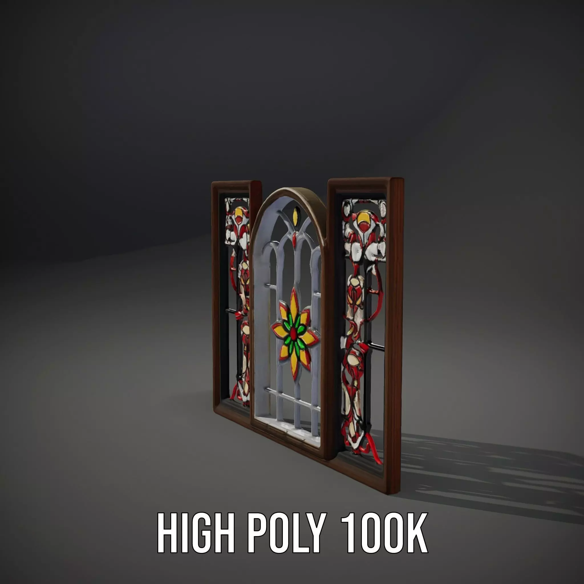 Vibrant Stained Glass Window model pack Low-poly 3D model_8