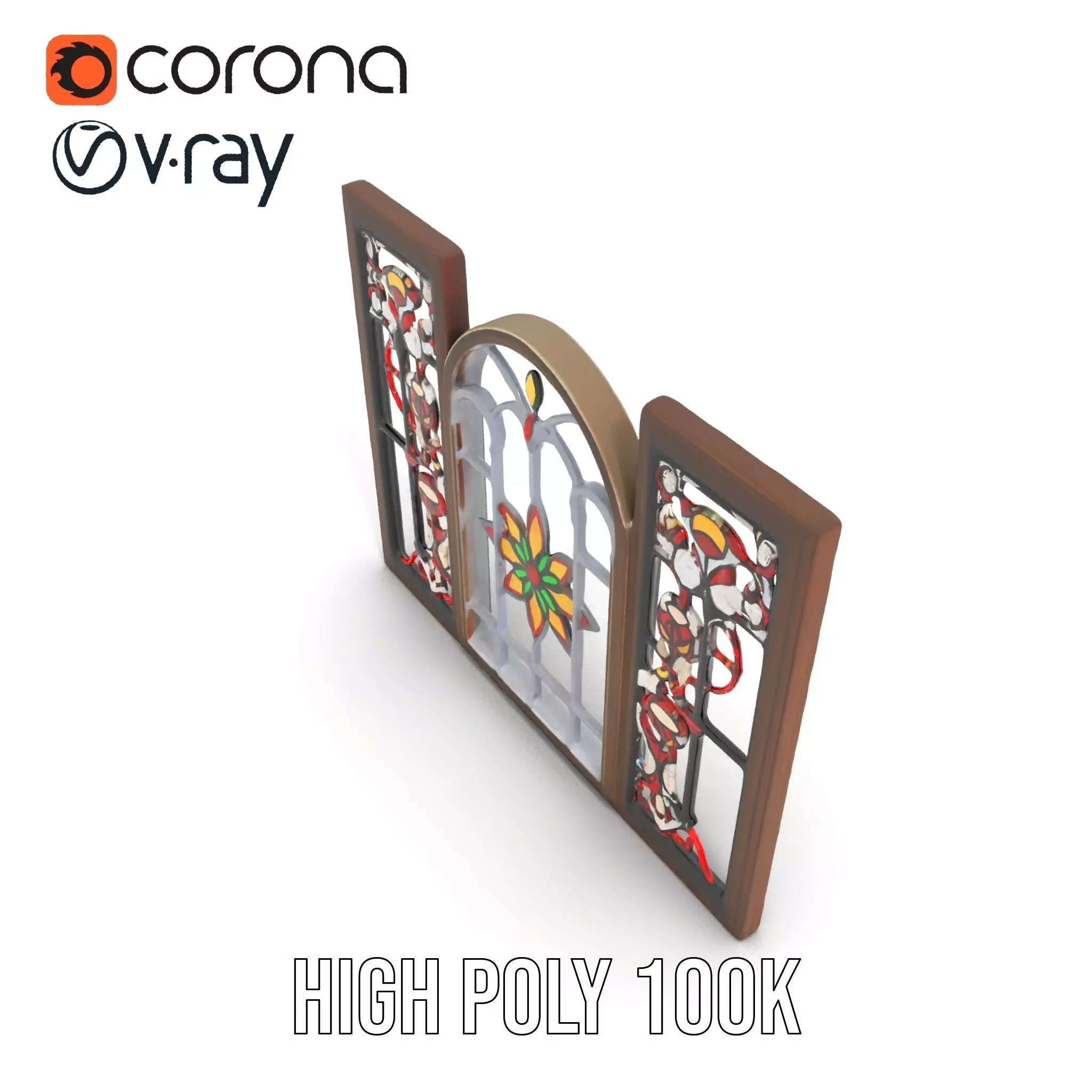 Vibrant Stained Glass Window model pack Low-poly 3D model_23