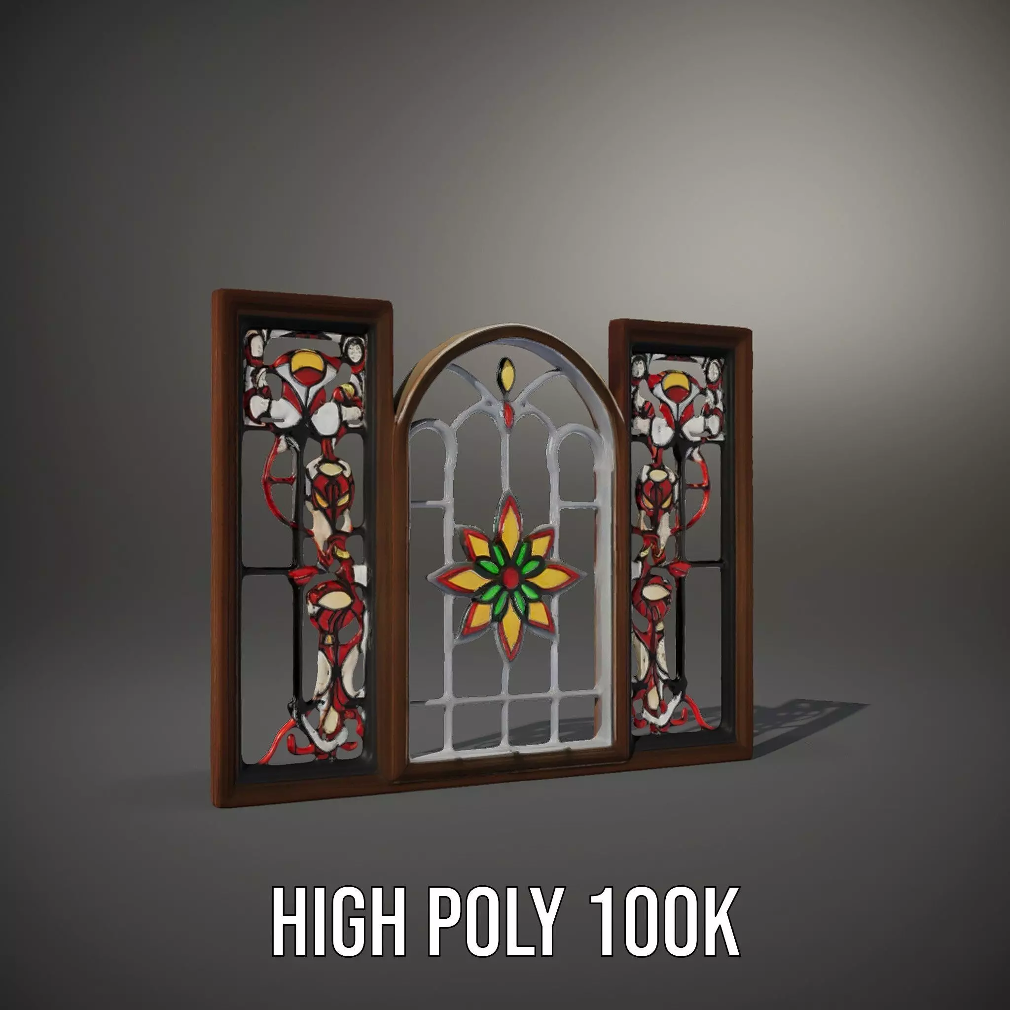 Vibrant Stained Glass Window model pack Low-poly 3D model_10