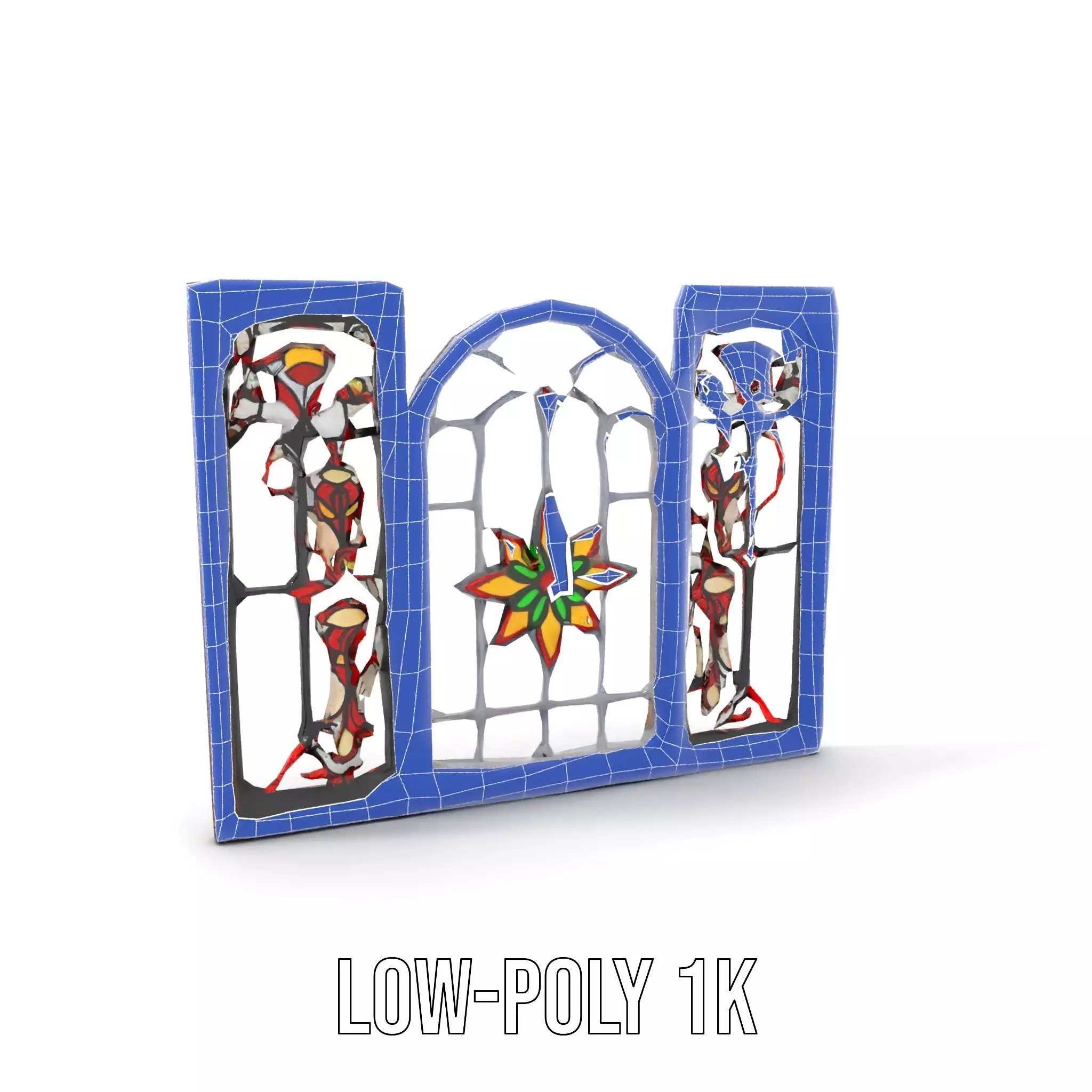 Vibrant Stained Glass Window model pack Low-poly 3D model_9