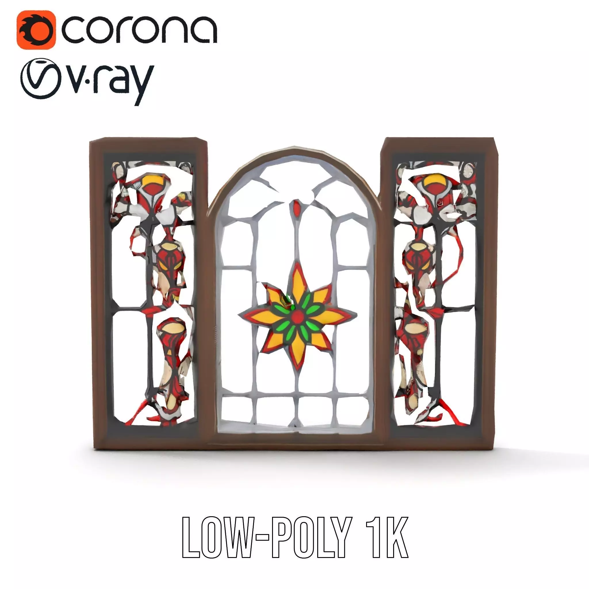 Vibrant Stained Glass Window model pack Low-poly 3D model_28