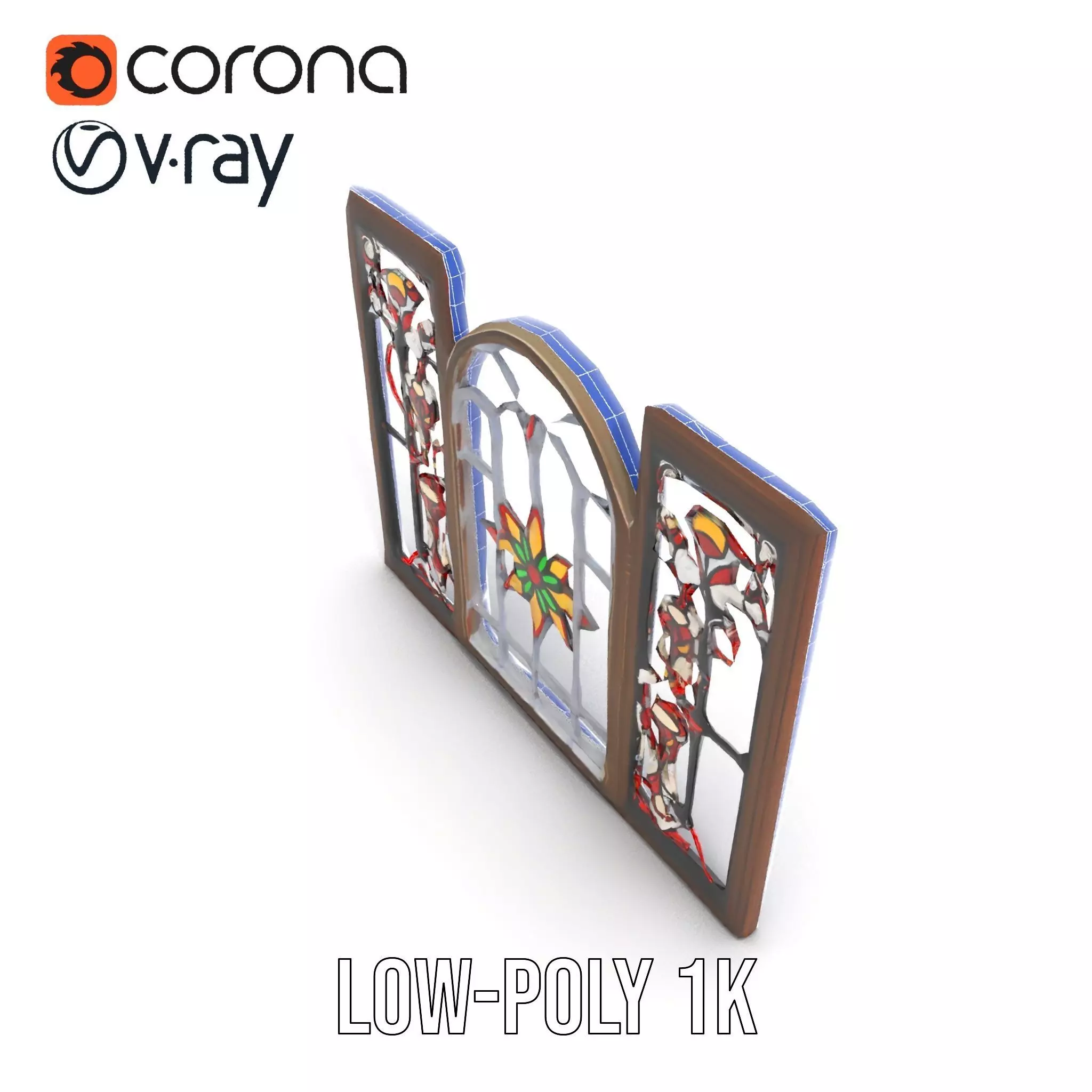 Vibrant Stained Glass Window model pack Low-poly 3D model_19