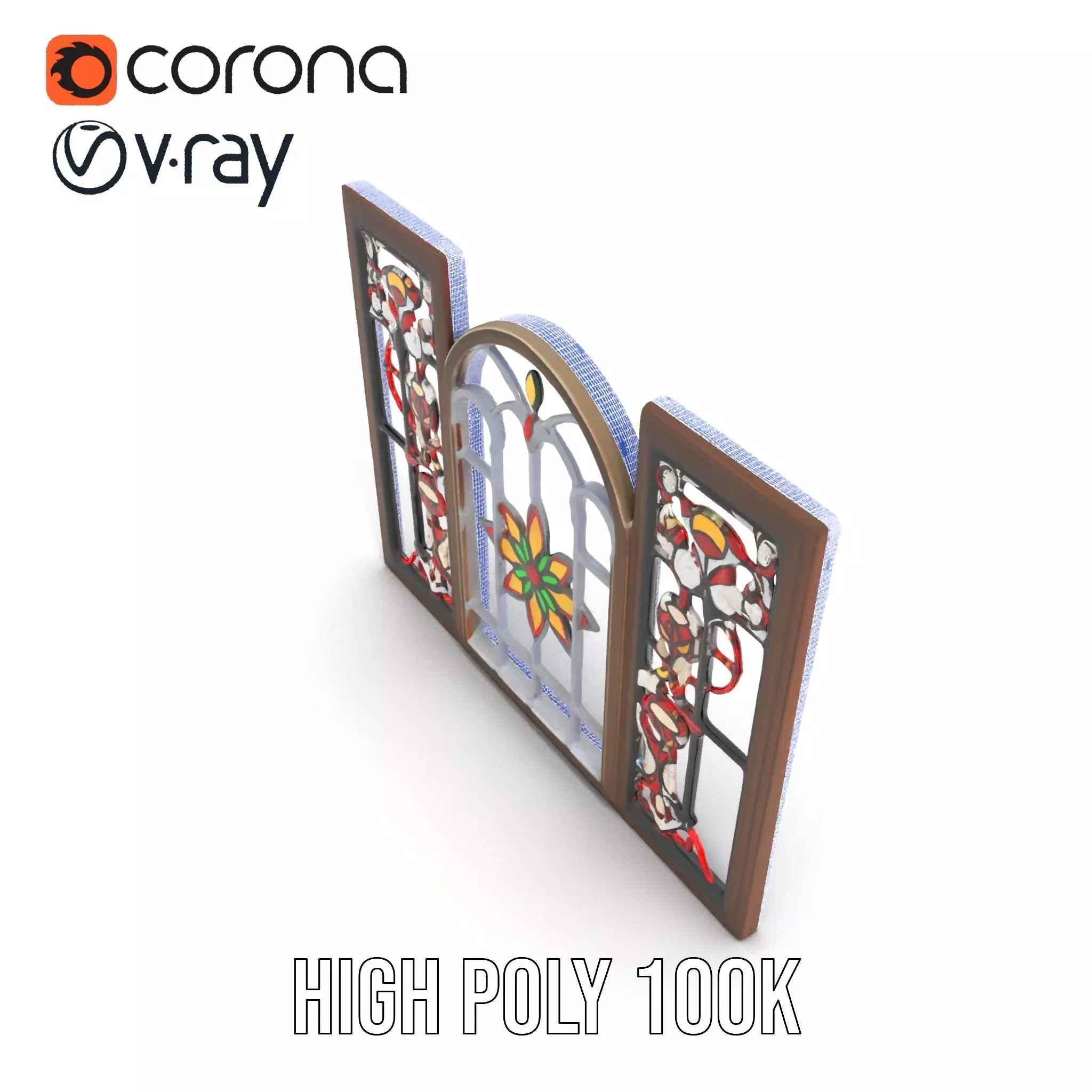 Vibrant Stained Glass Window model pack Low-poly 3D model_32