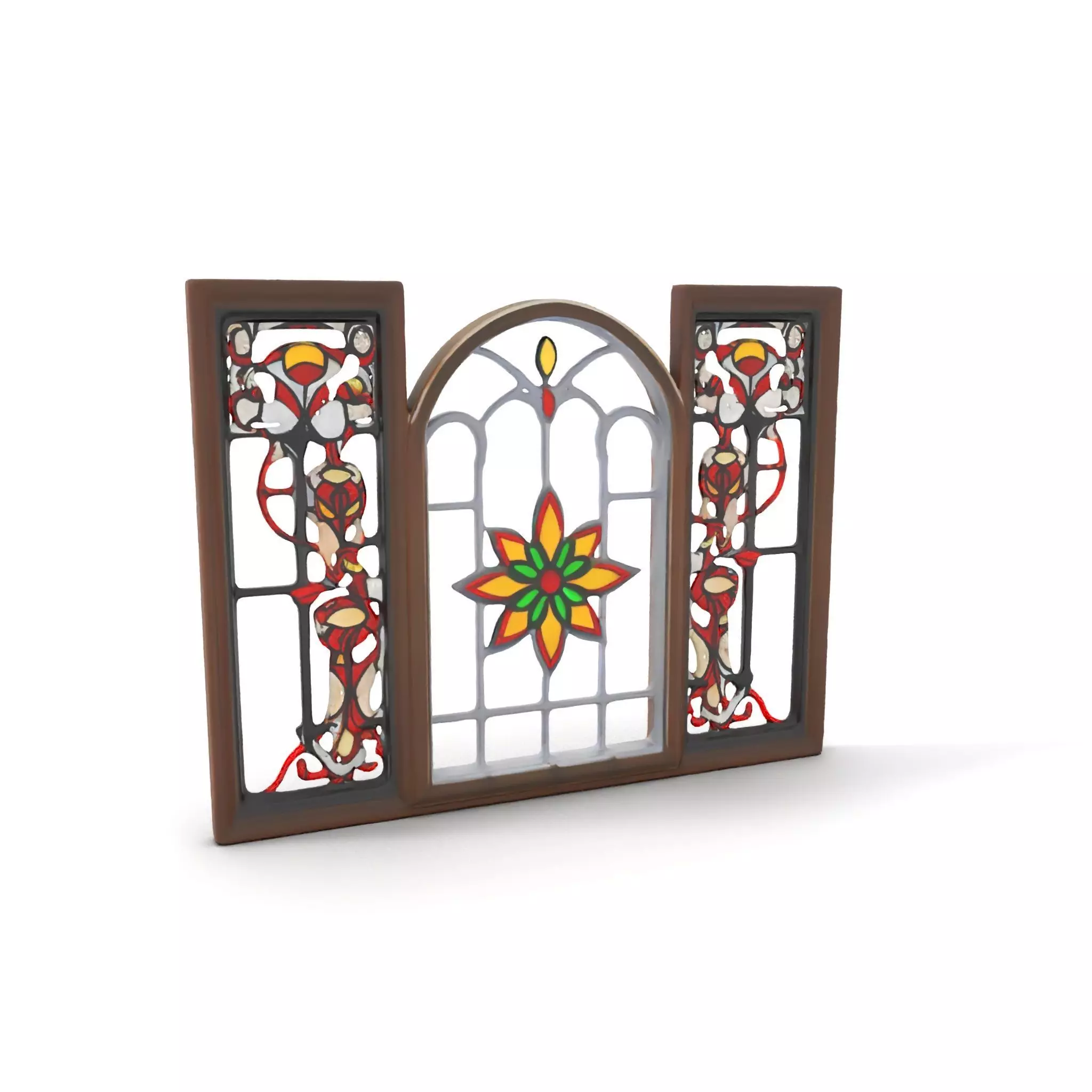 Vibrant Stained Glass Window model pack Low-poly 3D model_0