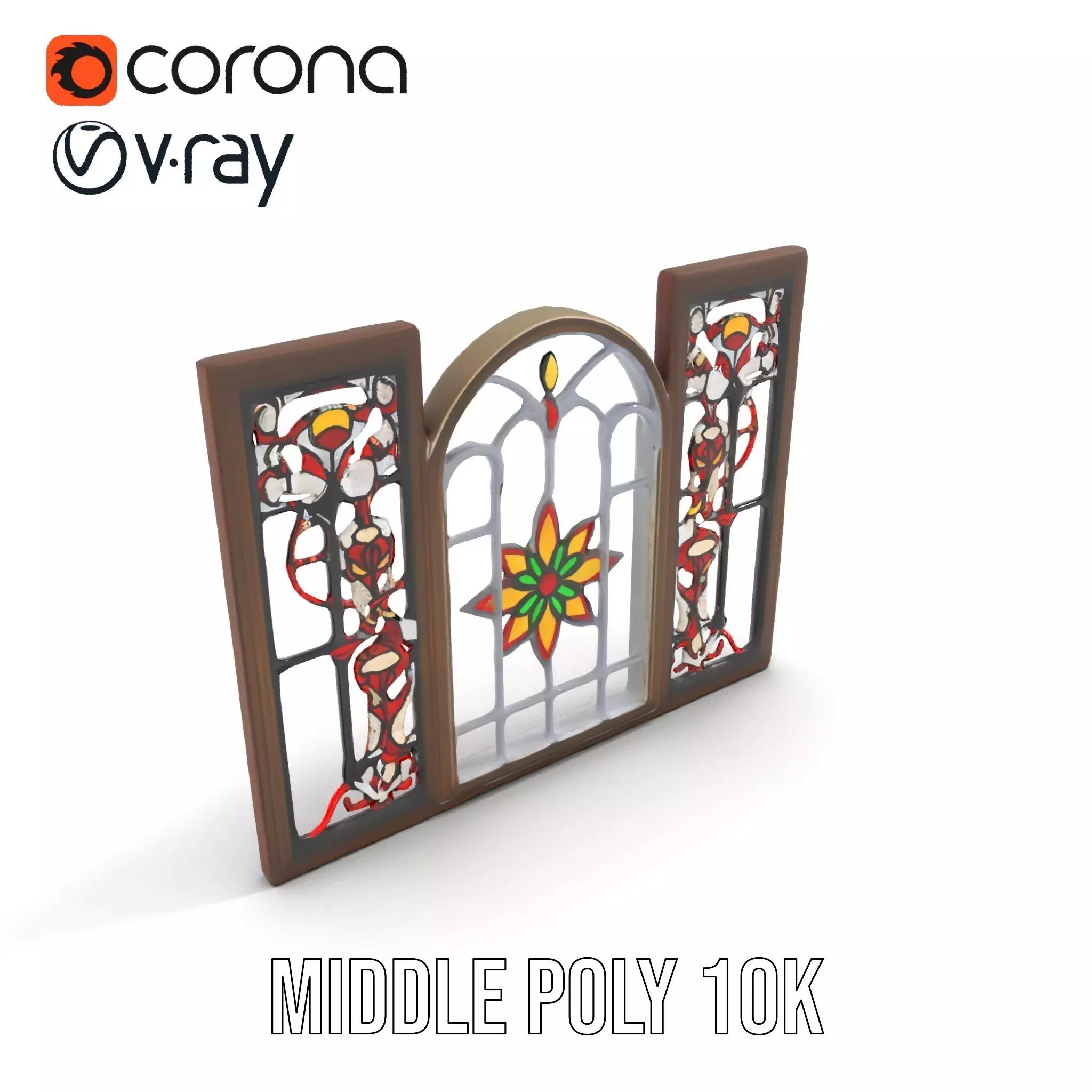 Vibrant Stained Glass Window model pack Low-poly 3D model_11