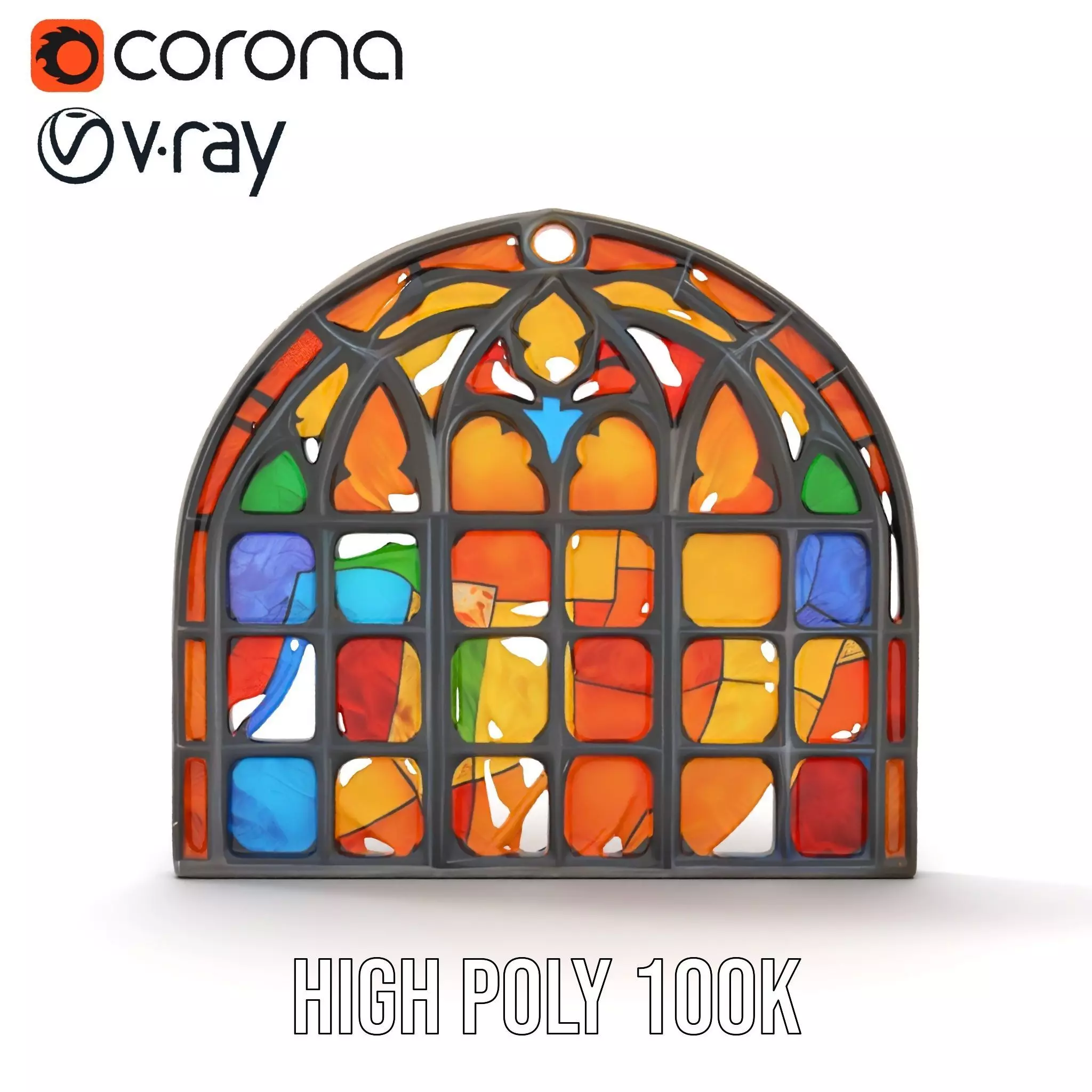 Vibrant Stained Glass model pack Low-poly 3D model_17