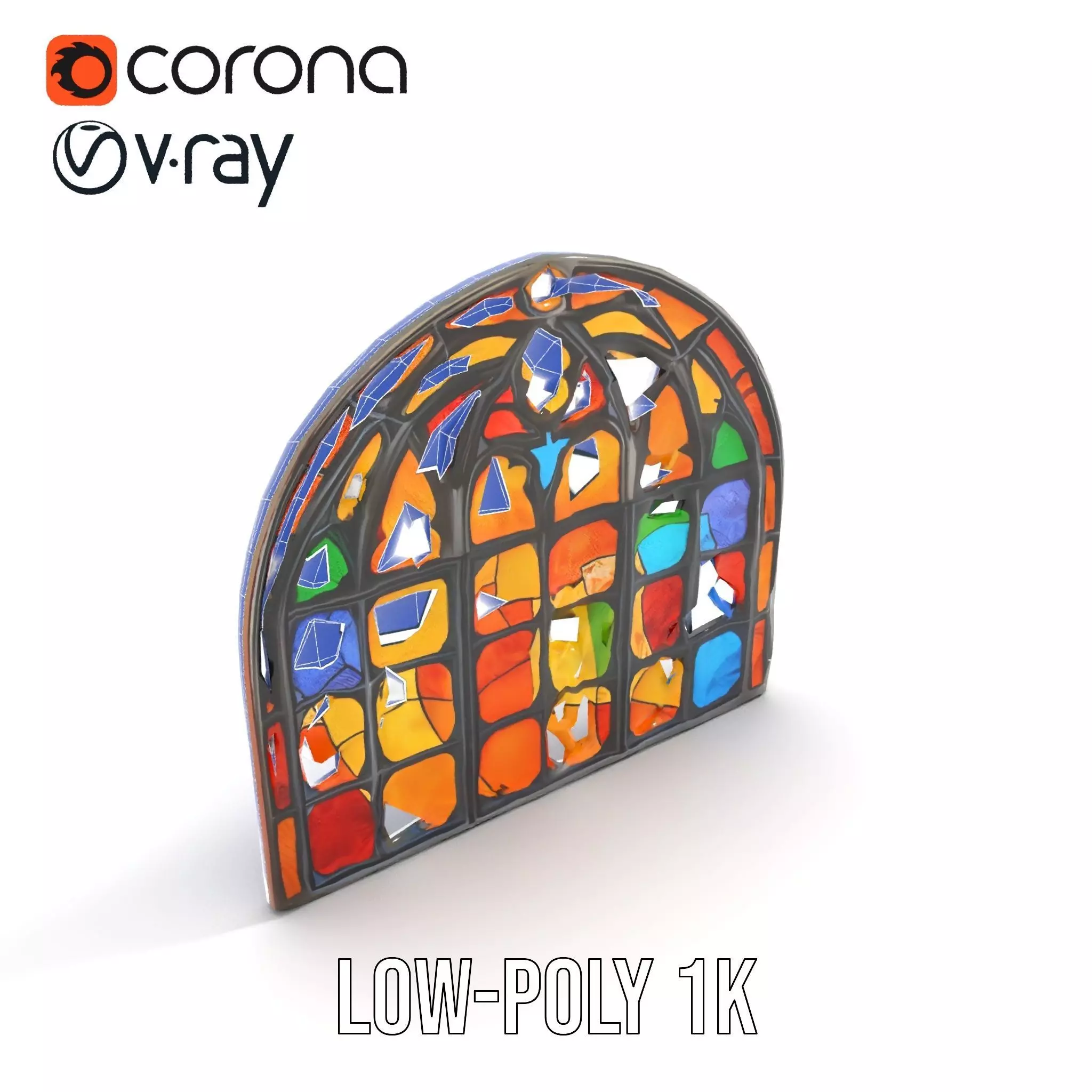 Vibrant Stained Glass model pack Low-poly 3D model_22