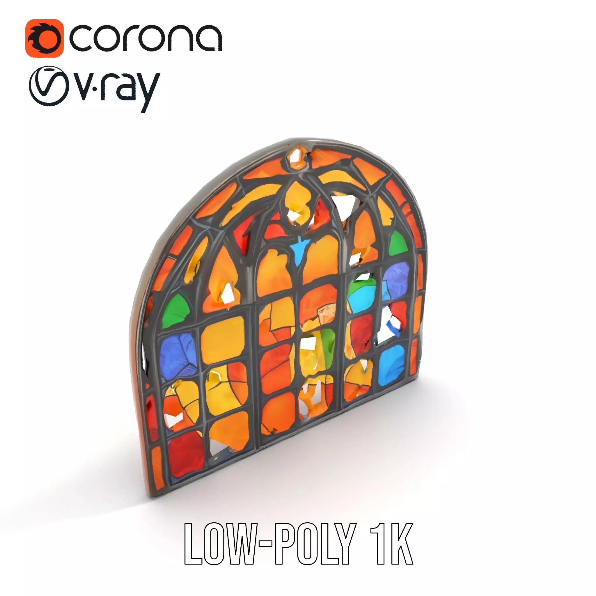Vibrant Stained Glass model pack Low-poly 3D model_7