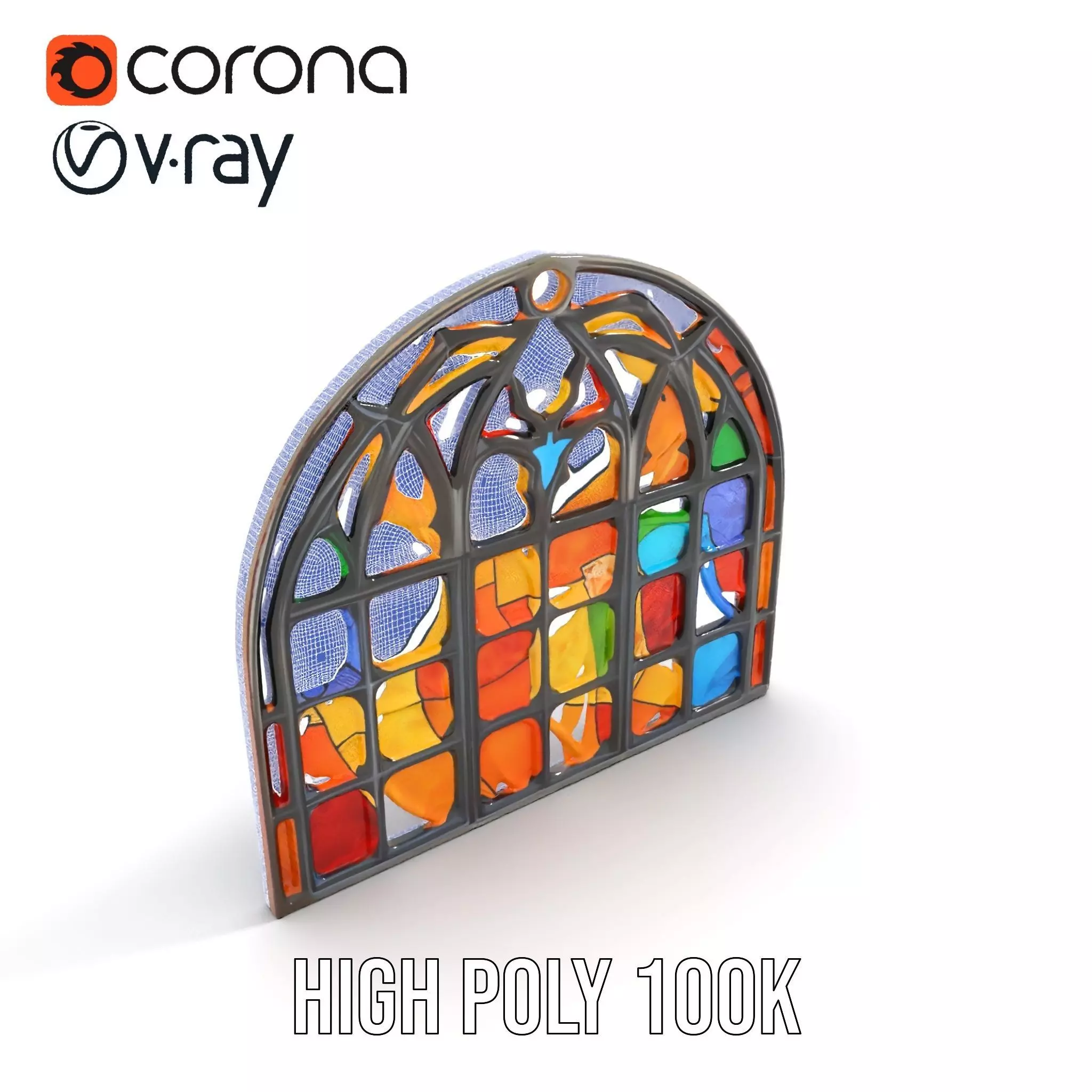 Vibrant Stained Glass model pack Low-poly 3D model_31