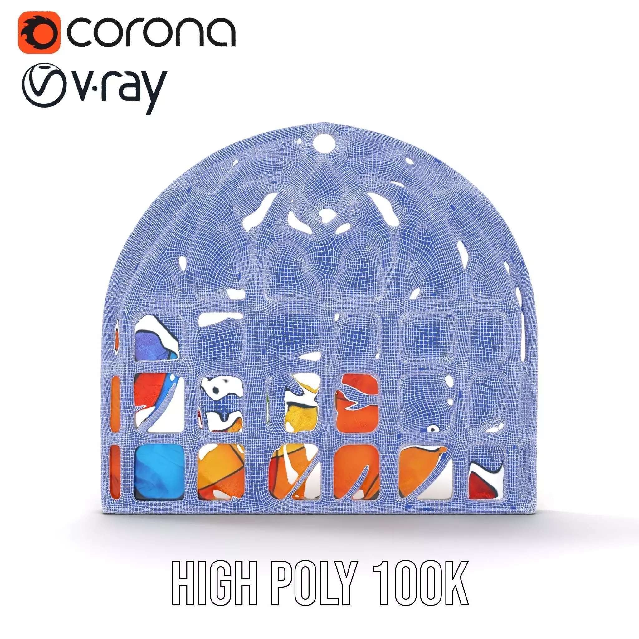 Vibrant Stained Glass model pack Low-poly 3D model_33