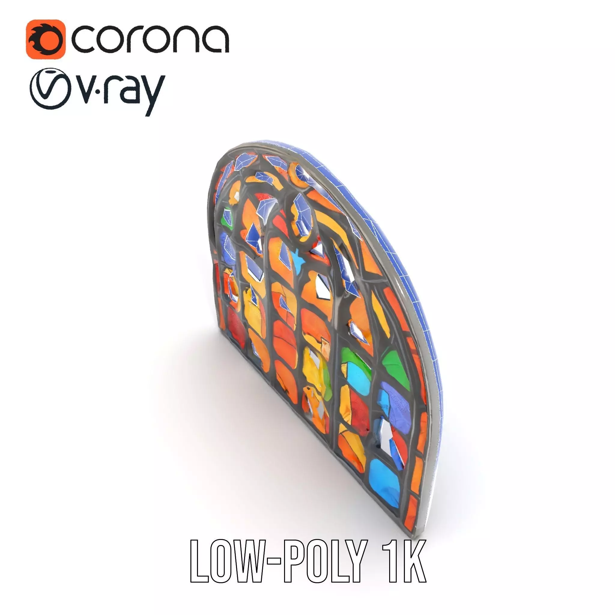 Vibrant Stained Glass model pack Low-poly 3D model_19