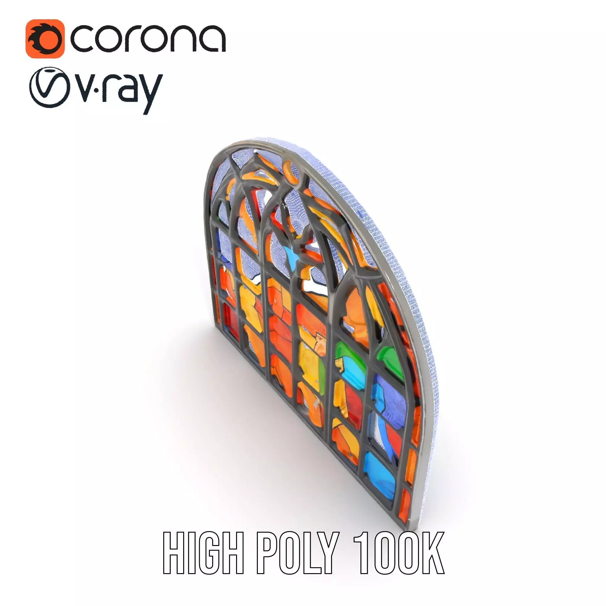 Vibrant Stained Glass model pack Low-poly 3D model_34