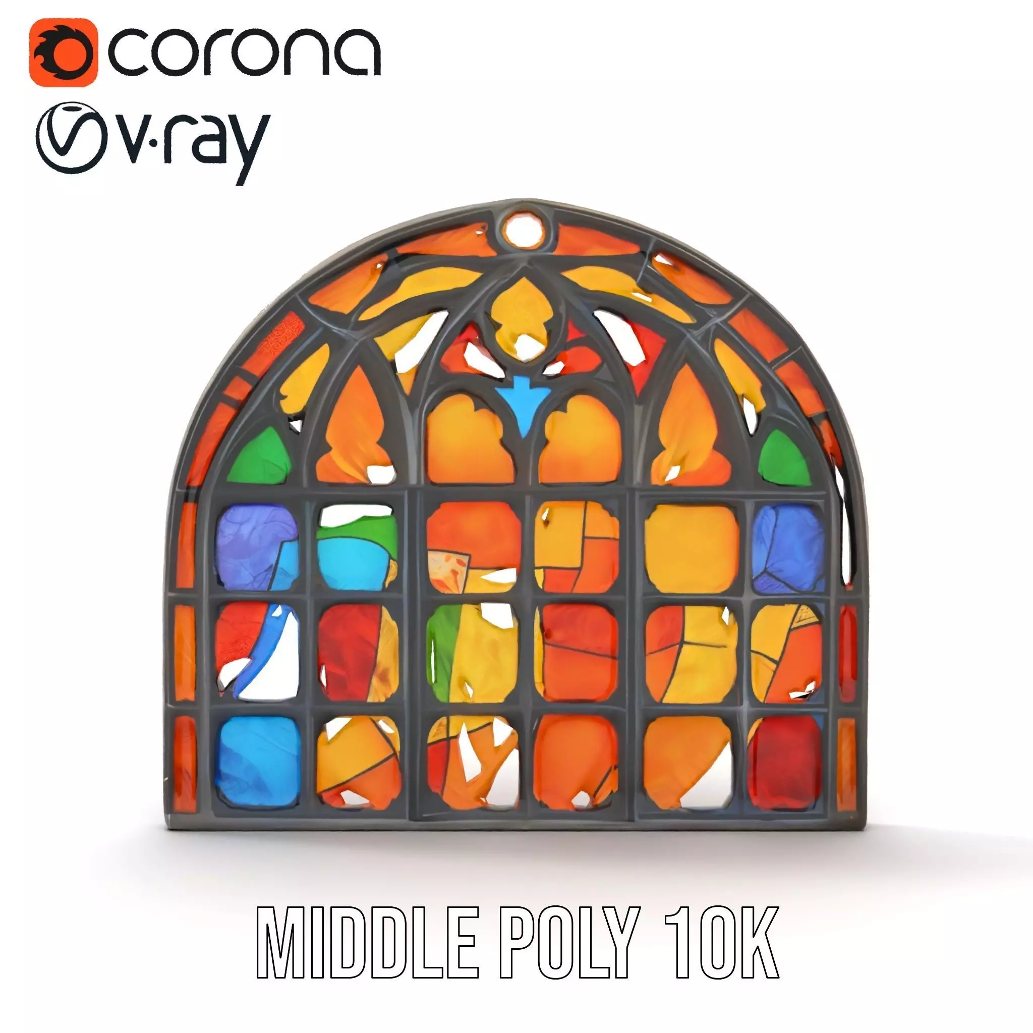 Vibrant Stained Glass model pack Low-poly 3D model_6