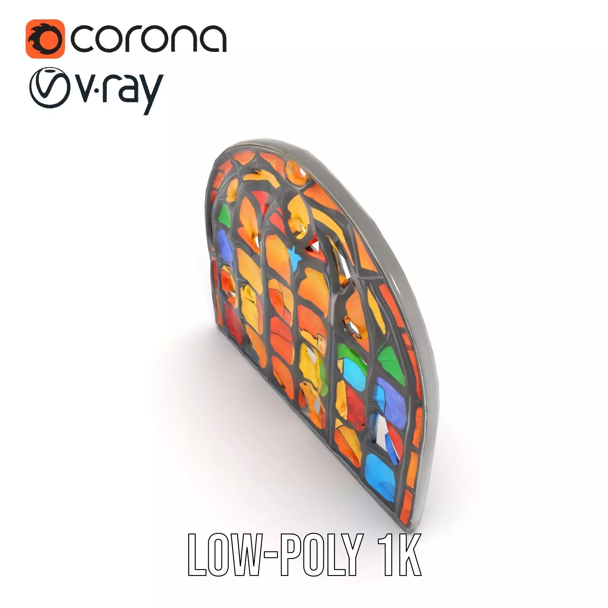 Vibrant Stained Glass model pack Low-poly 3D model_8