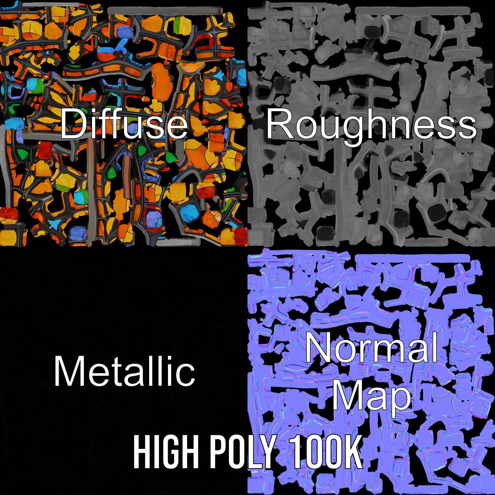 Vibrant Stained Glass model pack Low-poly 3D model_3