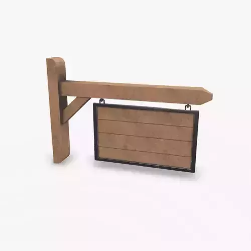 Medieval Wall Hanging Signboard Low-poly PBR Free low-poly 3D model