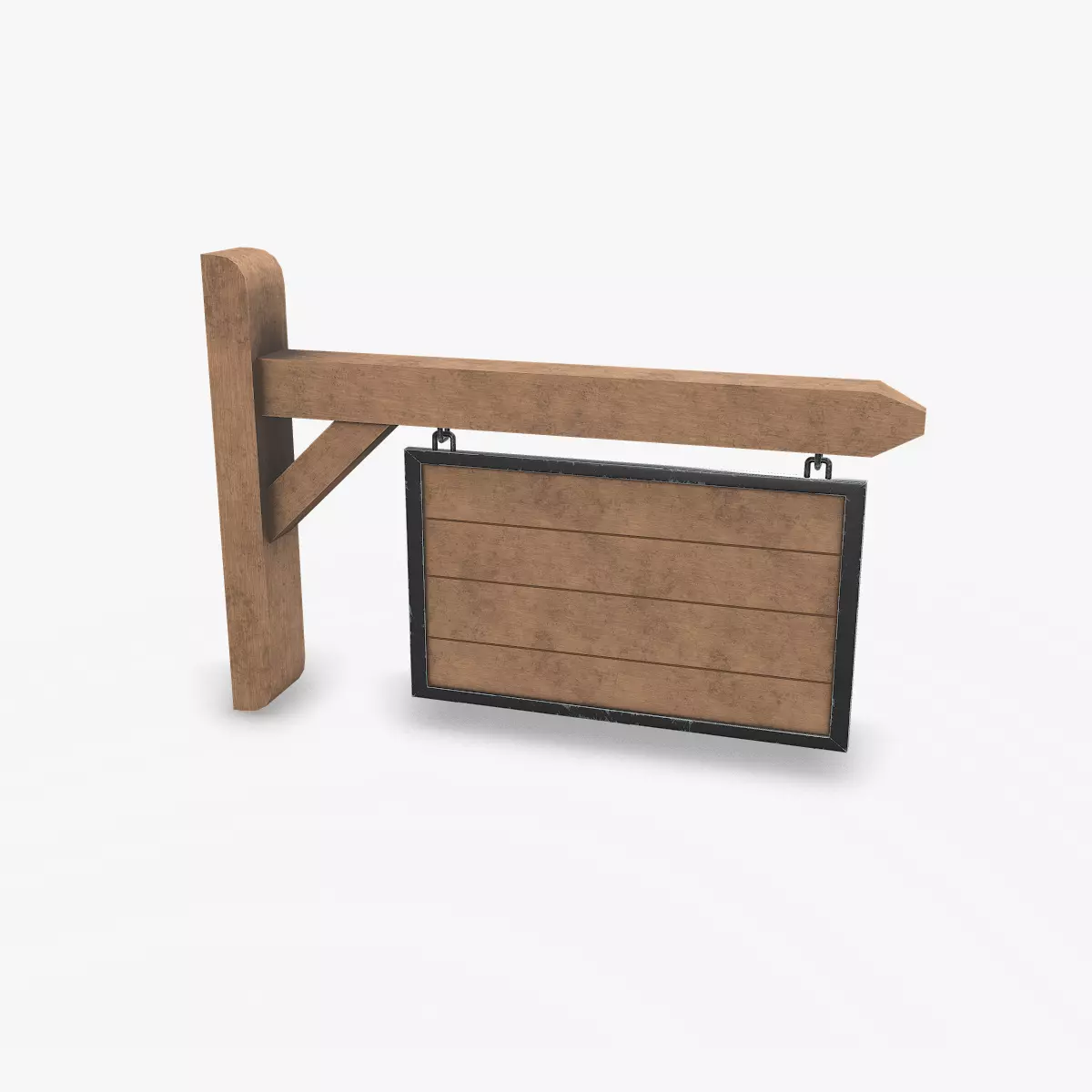 Medieval Wall Hanging Signboard Low-poly PBR Free low-poly 3D model_0