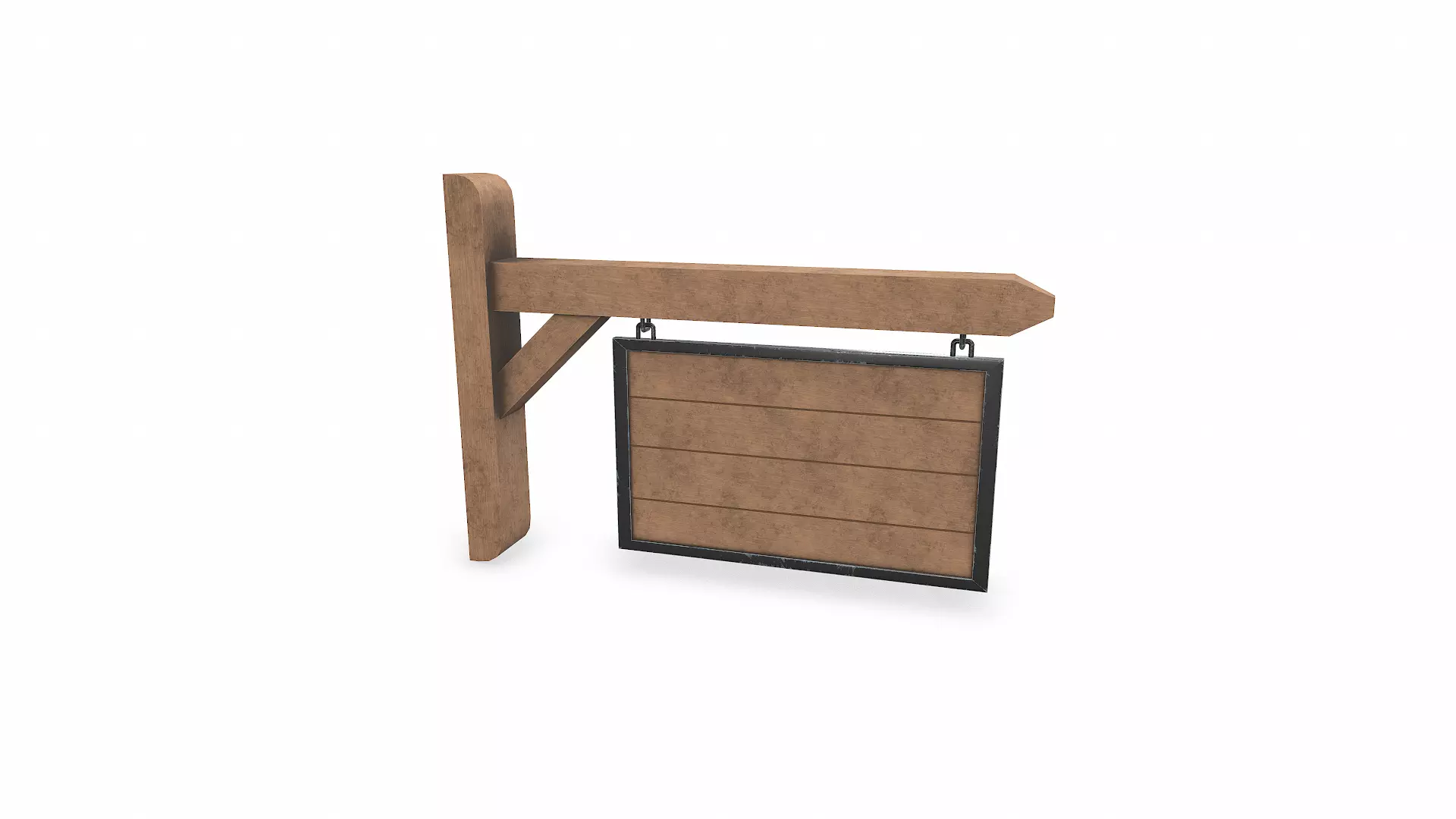 Medieval Wall Hanging Signboard Low-poly PBR Free low-poly 3D model_2