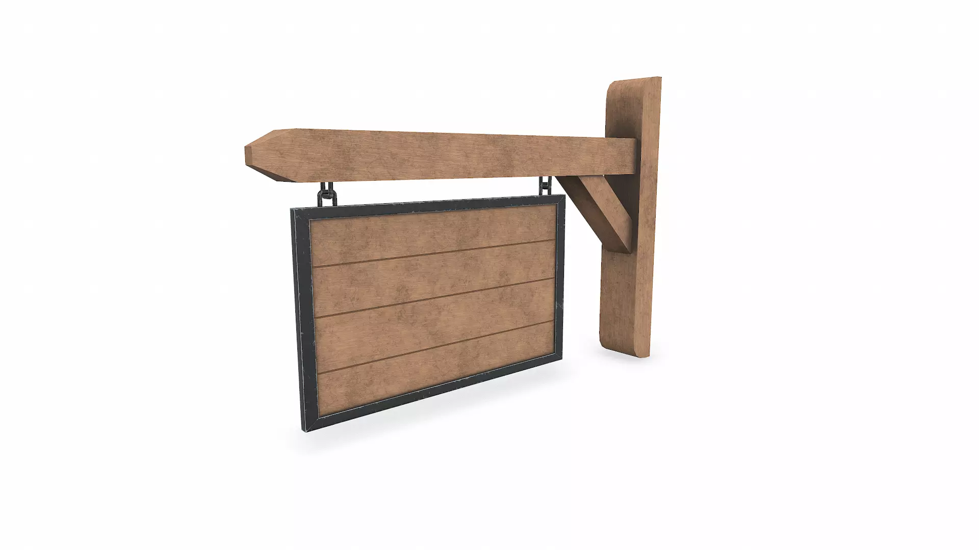 Medieval Wall Hanging Signboard Low-poly PBR Free low-poly 3D model_7