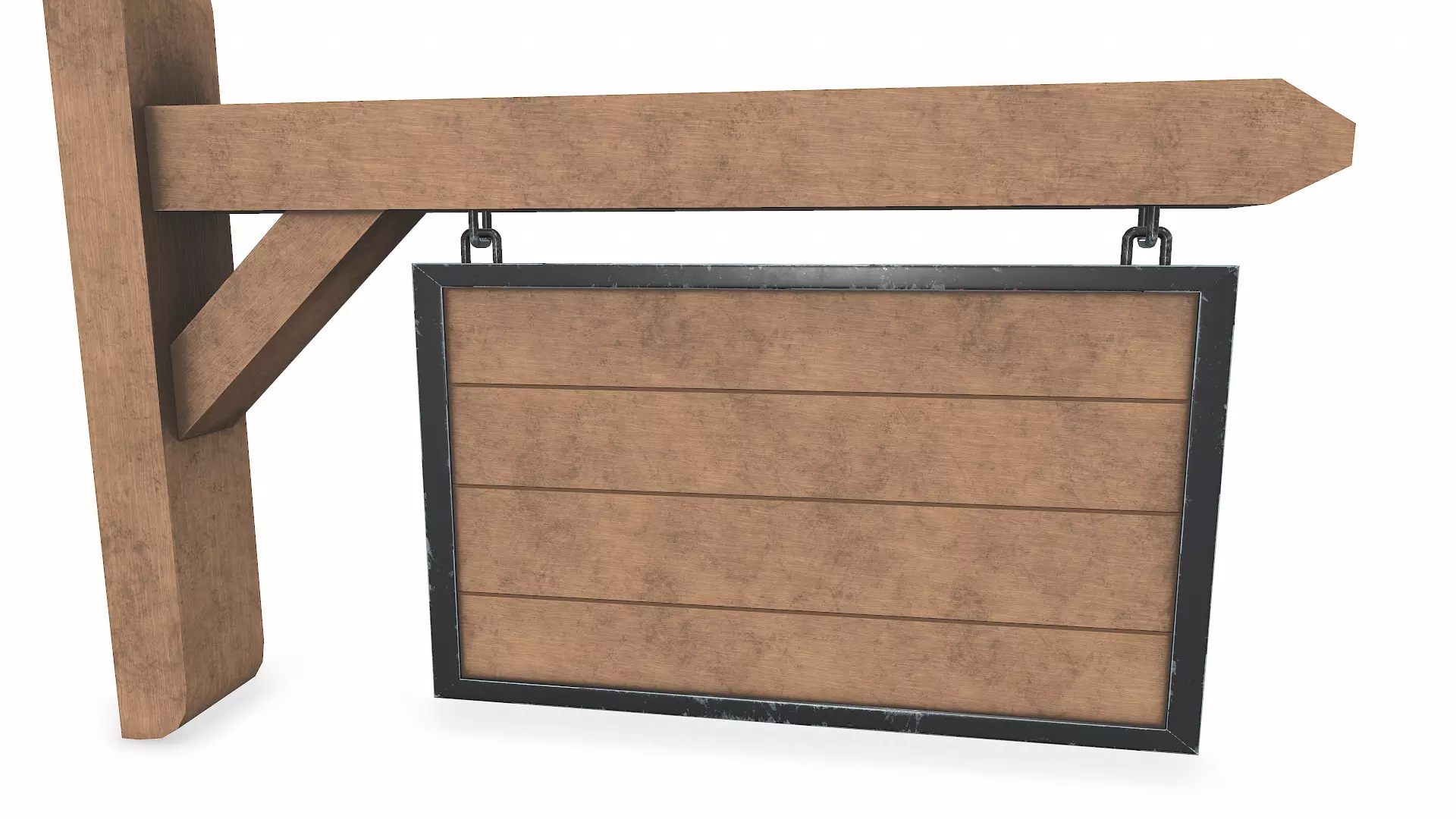 Medieval Wall Hanging Signboard Low-poly PBR Free low-poly 3D model_13