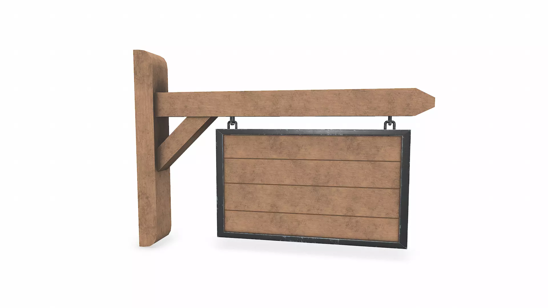 Medieval Wall Hanging Signboard Low-poly PBR Free low-poly 3D model_3