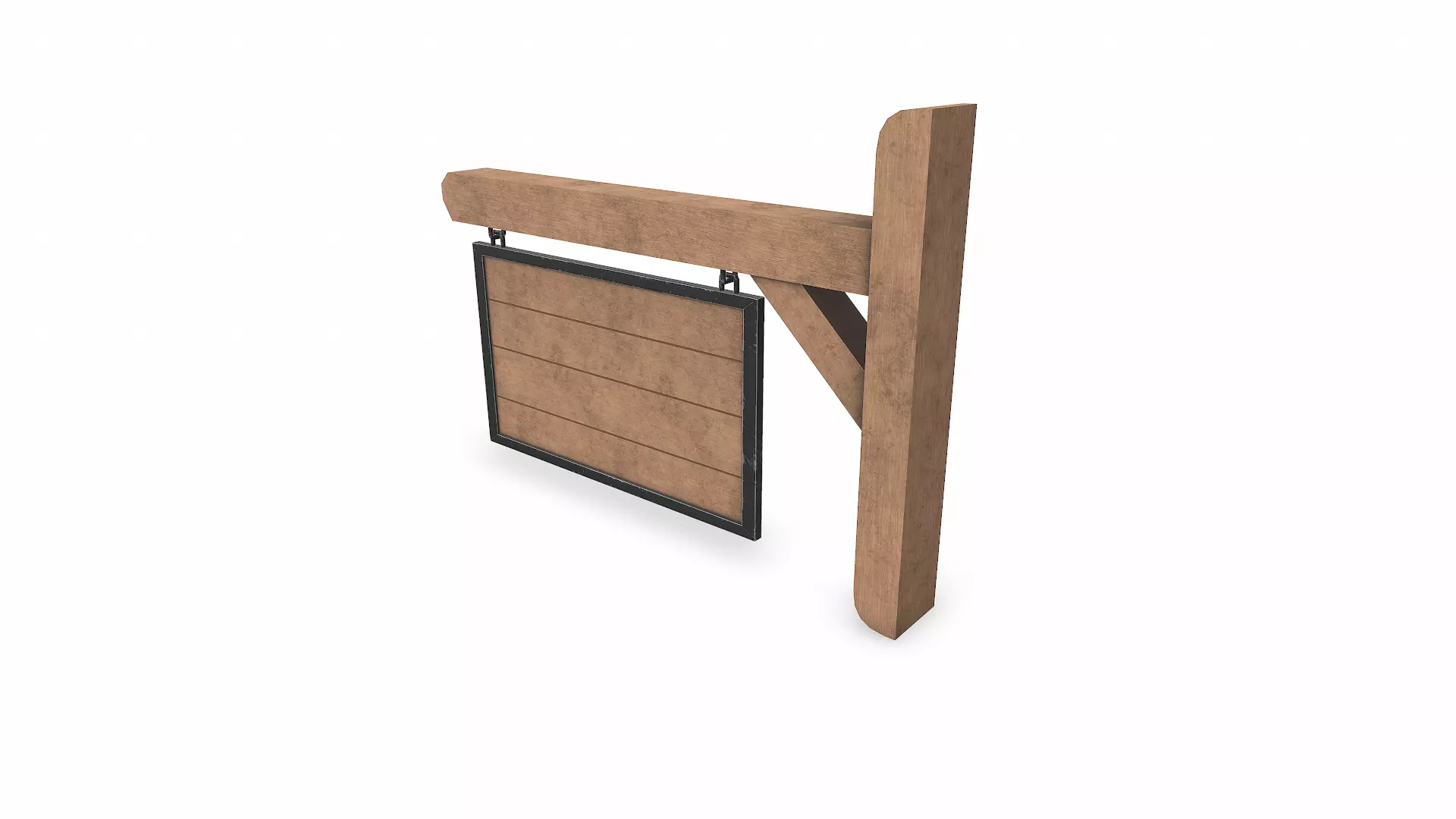 Medieval Wall Hanging Signboard Low-poly PBR Free low-poly 3D model_9