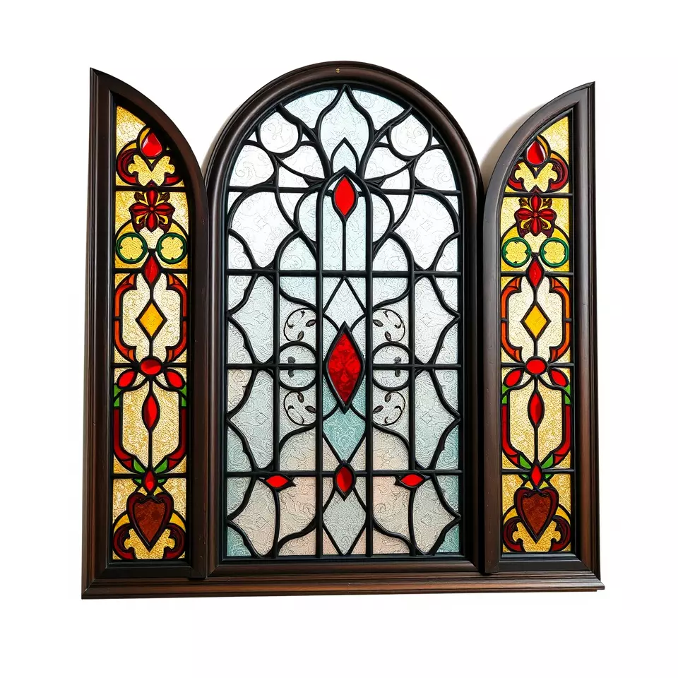 Antique Stained Glass Window model pack Low-poly 3D model_2