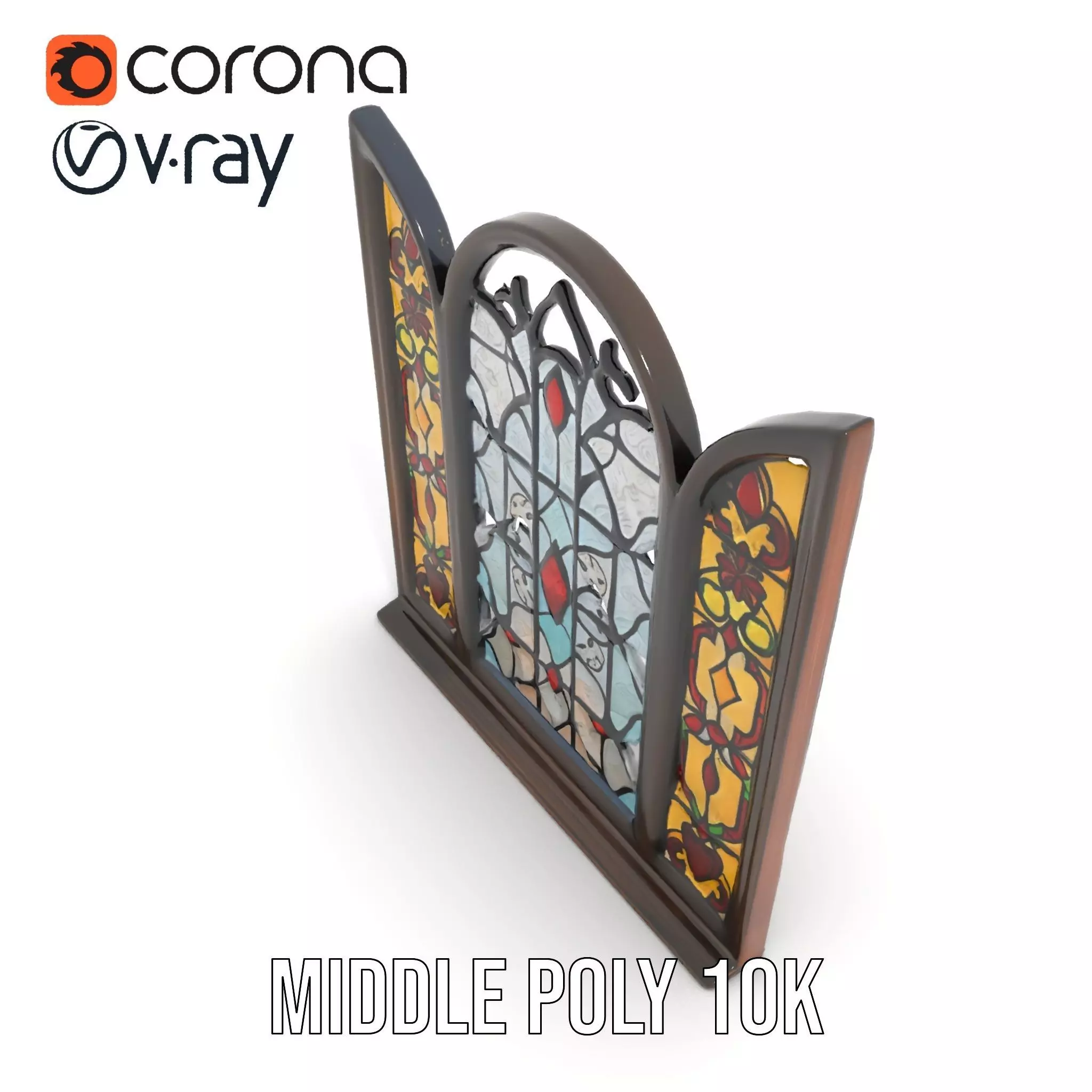 Antique Stained Glass Window model pack Low-poly 3D model_24