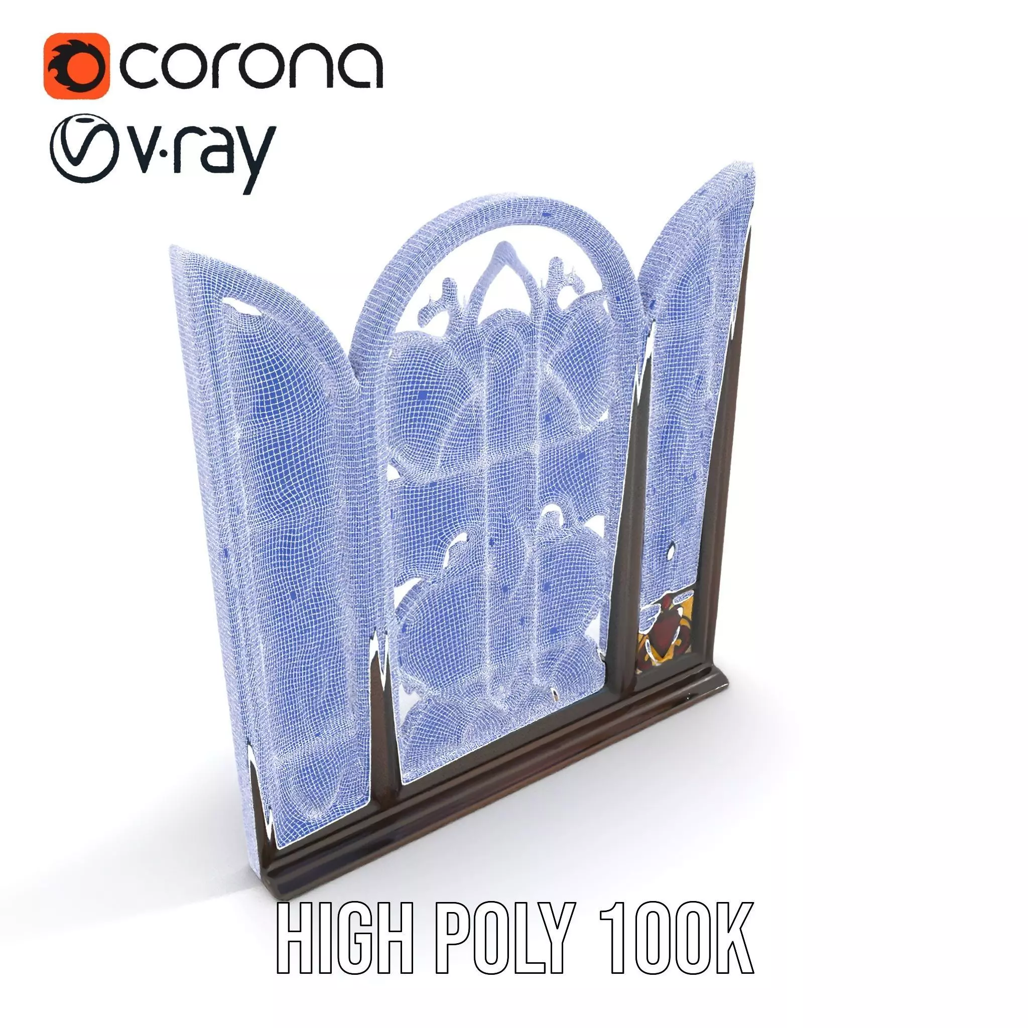 Antique Stained Glass Window model pack Low-poly 3D model_17