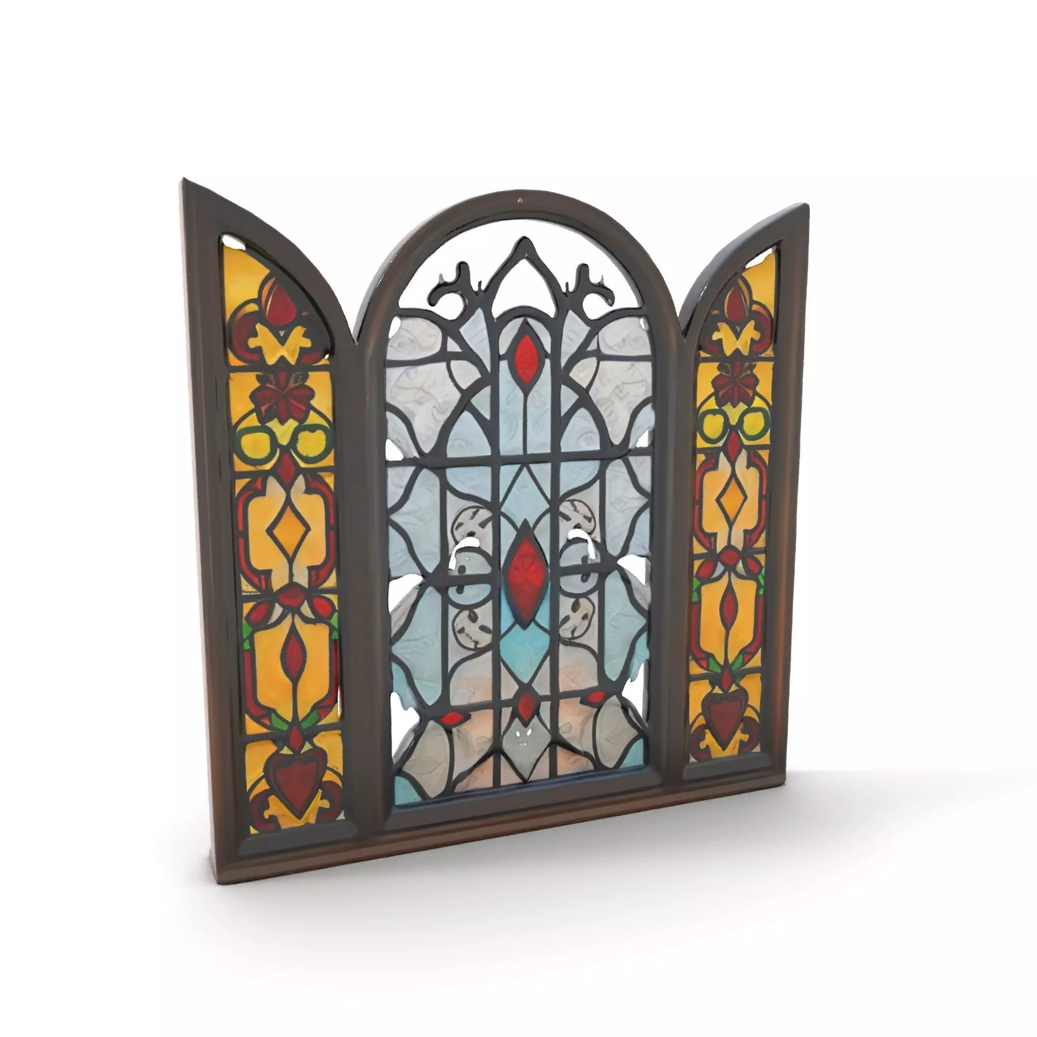 Antique Stained Glass Window model pack Low-poly 3D model_0