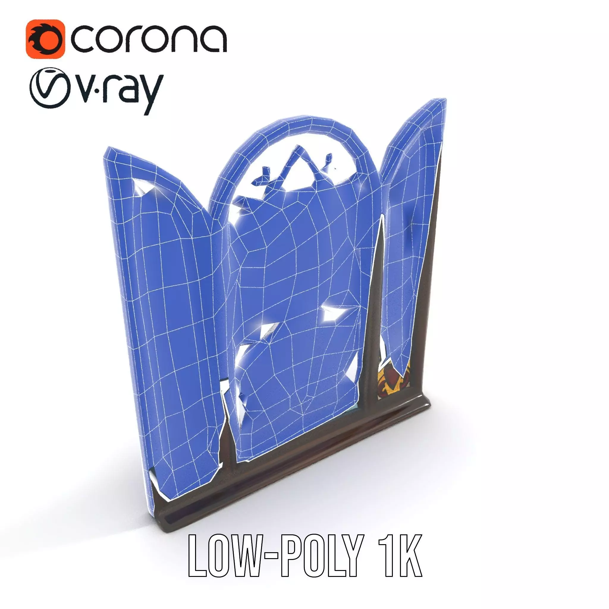 Antique Stained Glass Window model pack Low-poly 3D model_13