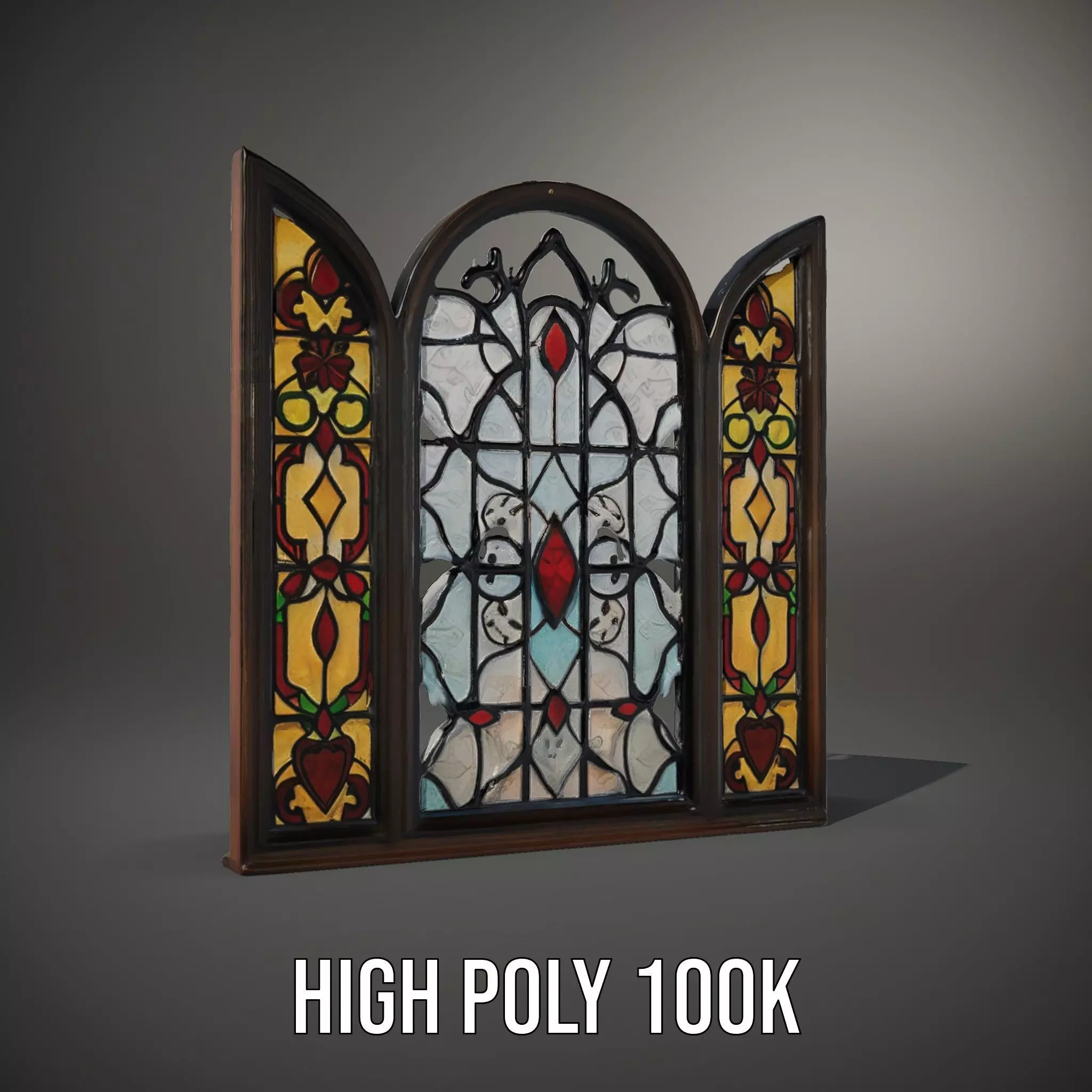 Antique Stained Glass Window model pack Low-poly 3D model_14
