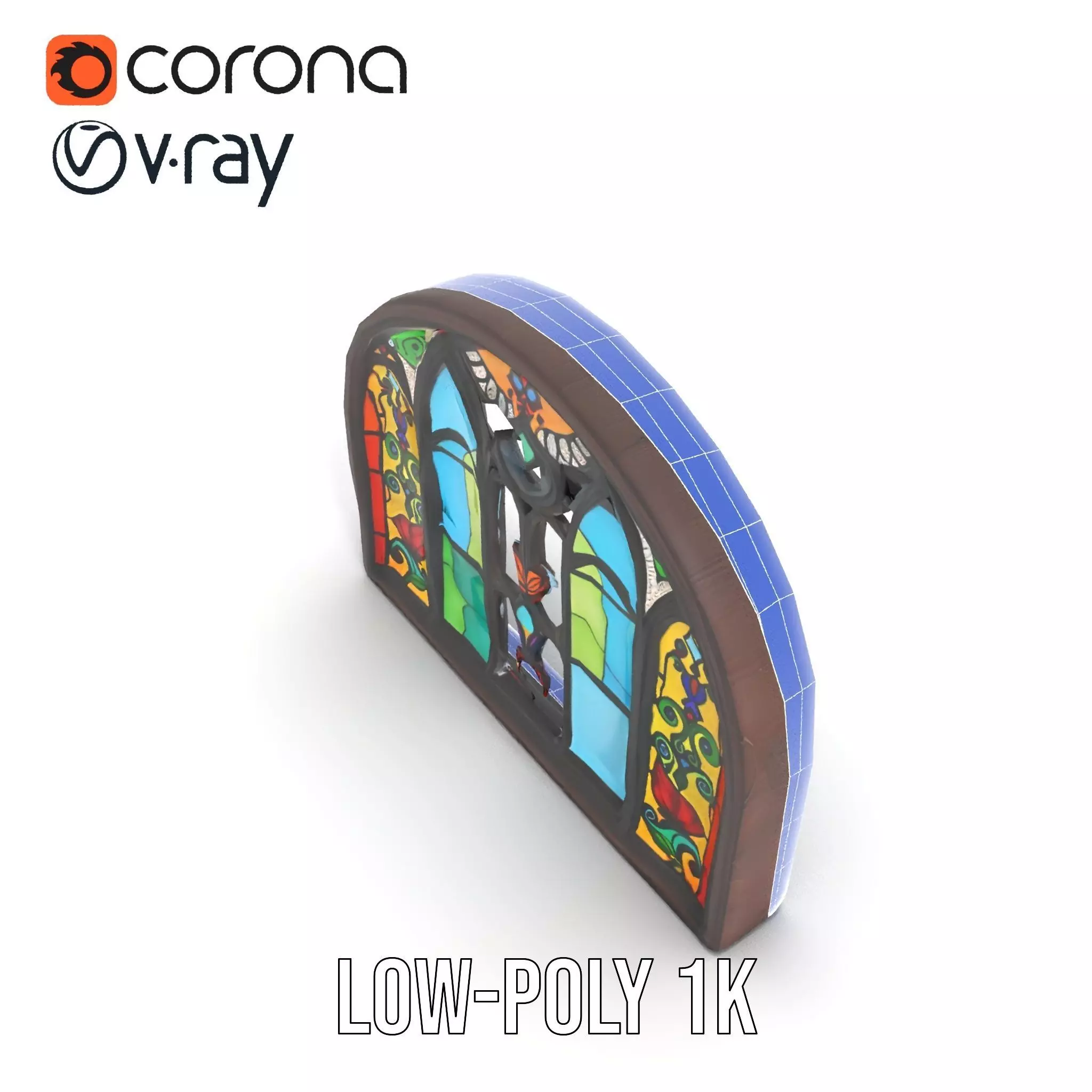 Vibrant Stained Glass Window model pack Low-poly 3D model_28