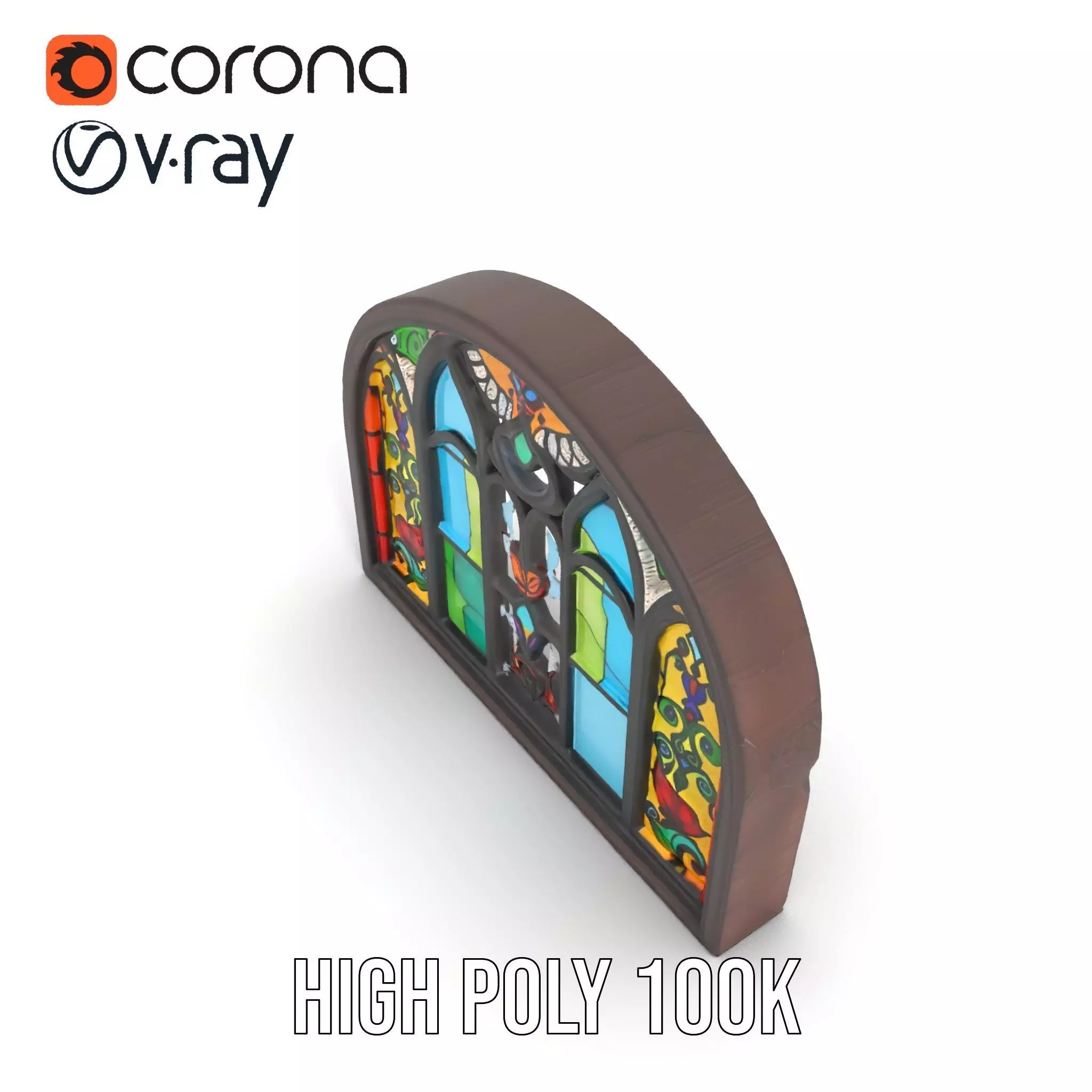 Vibrant Stained Glass Window model pack Low-poly 3D model_20