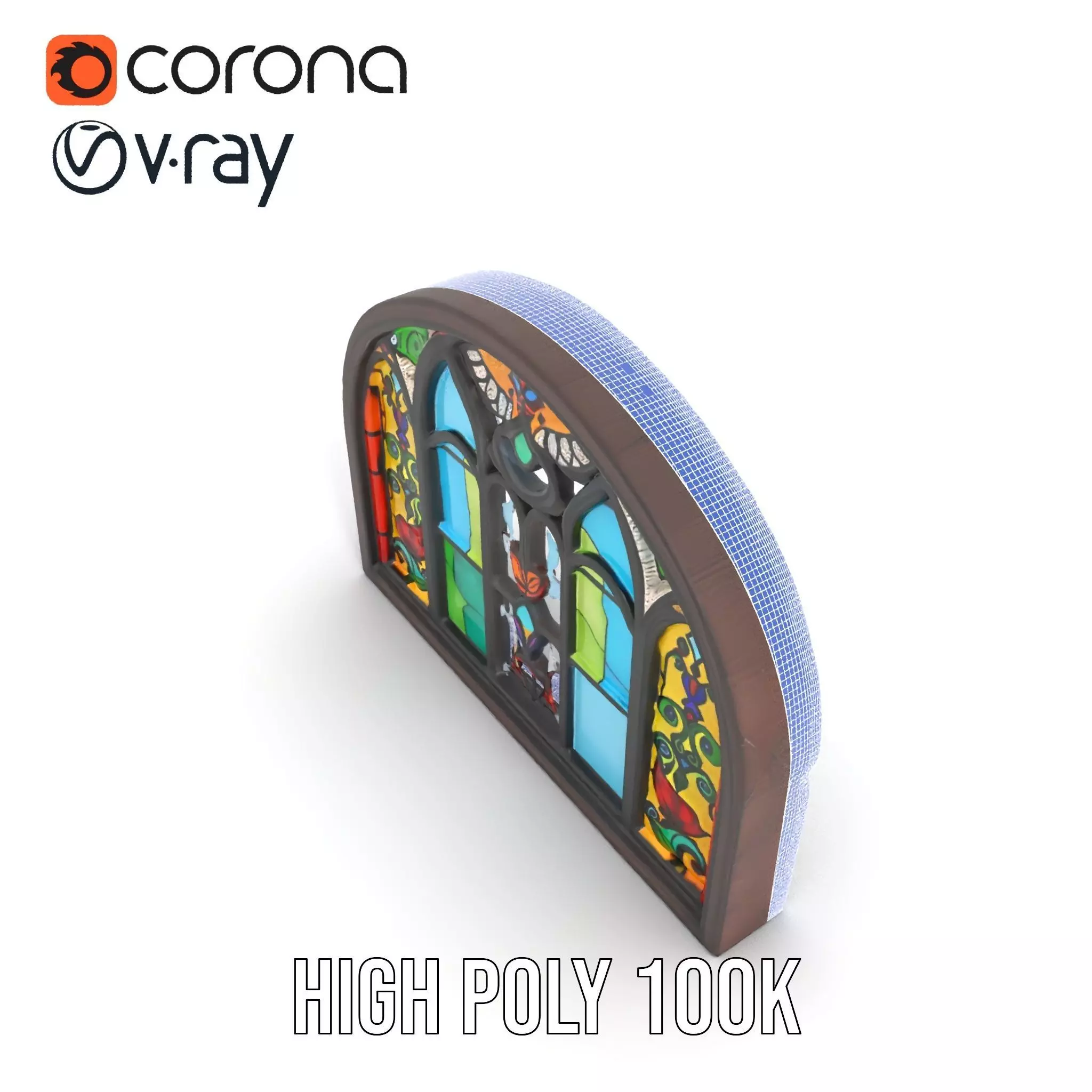 Vibrant Stained Glass Window model pack Low-poly 3D model_32