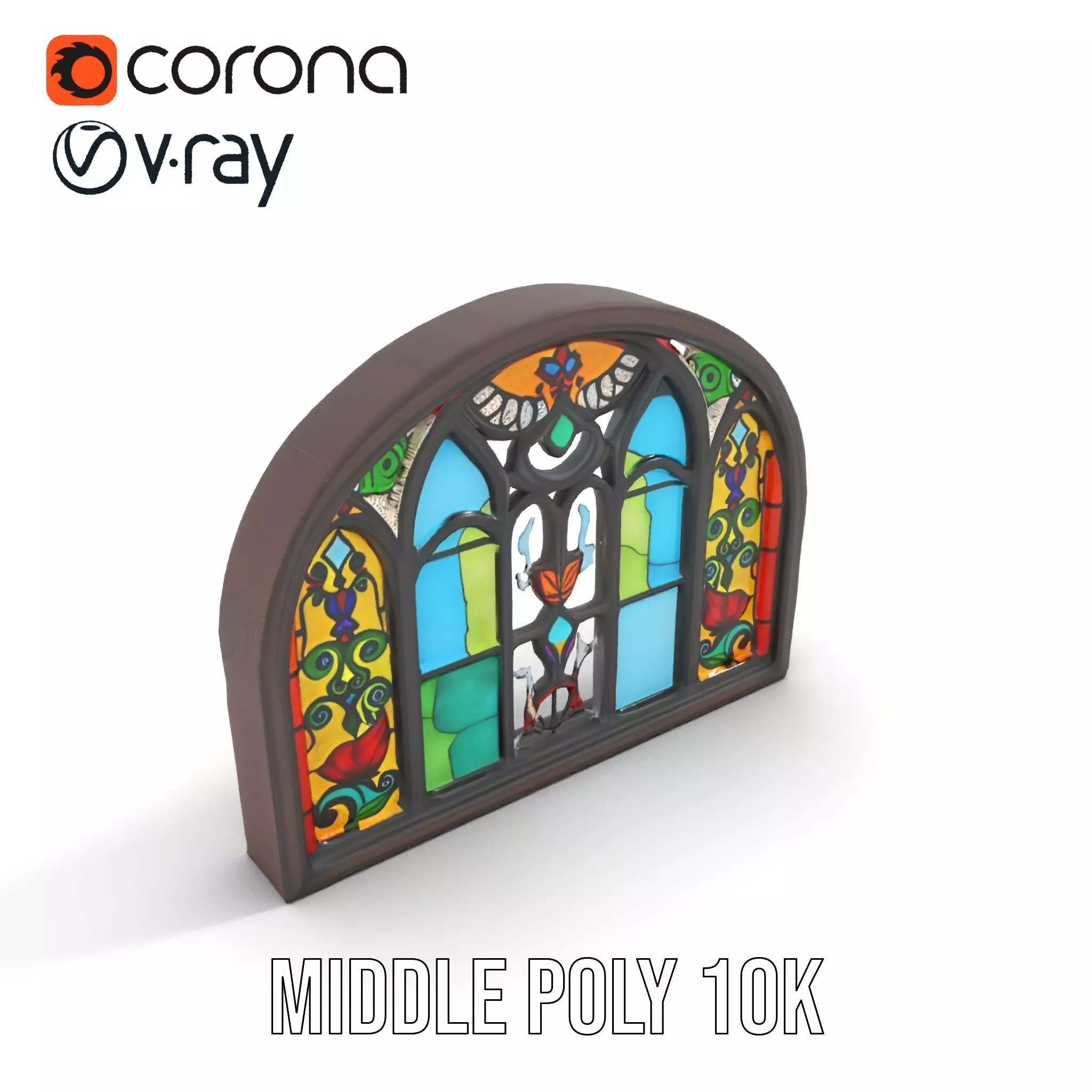Vibrant Stained Glass Window model pack Low-poly 3D model_11